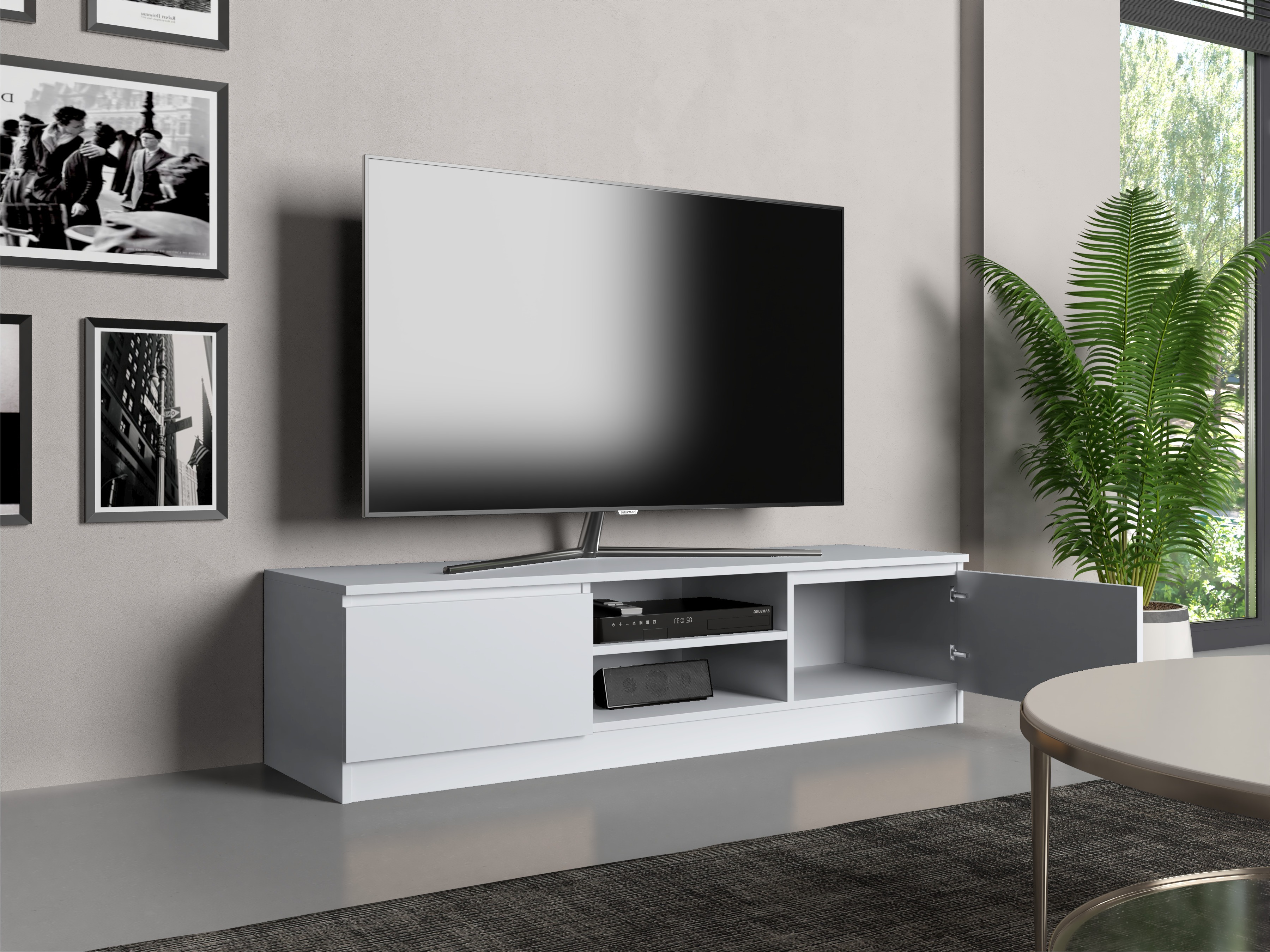 TV komoda Elbvelu 125 (Belo)