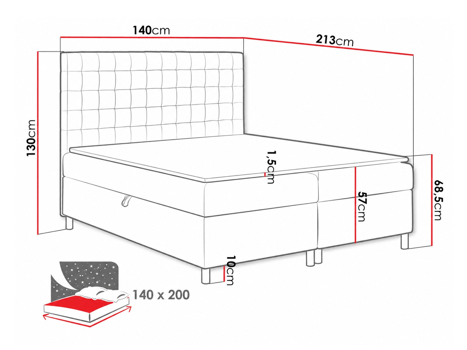 Boxspring krevet Panis (Bristol 2449)