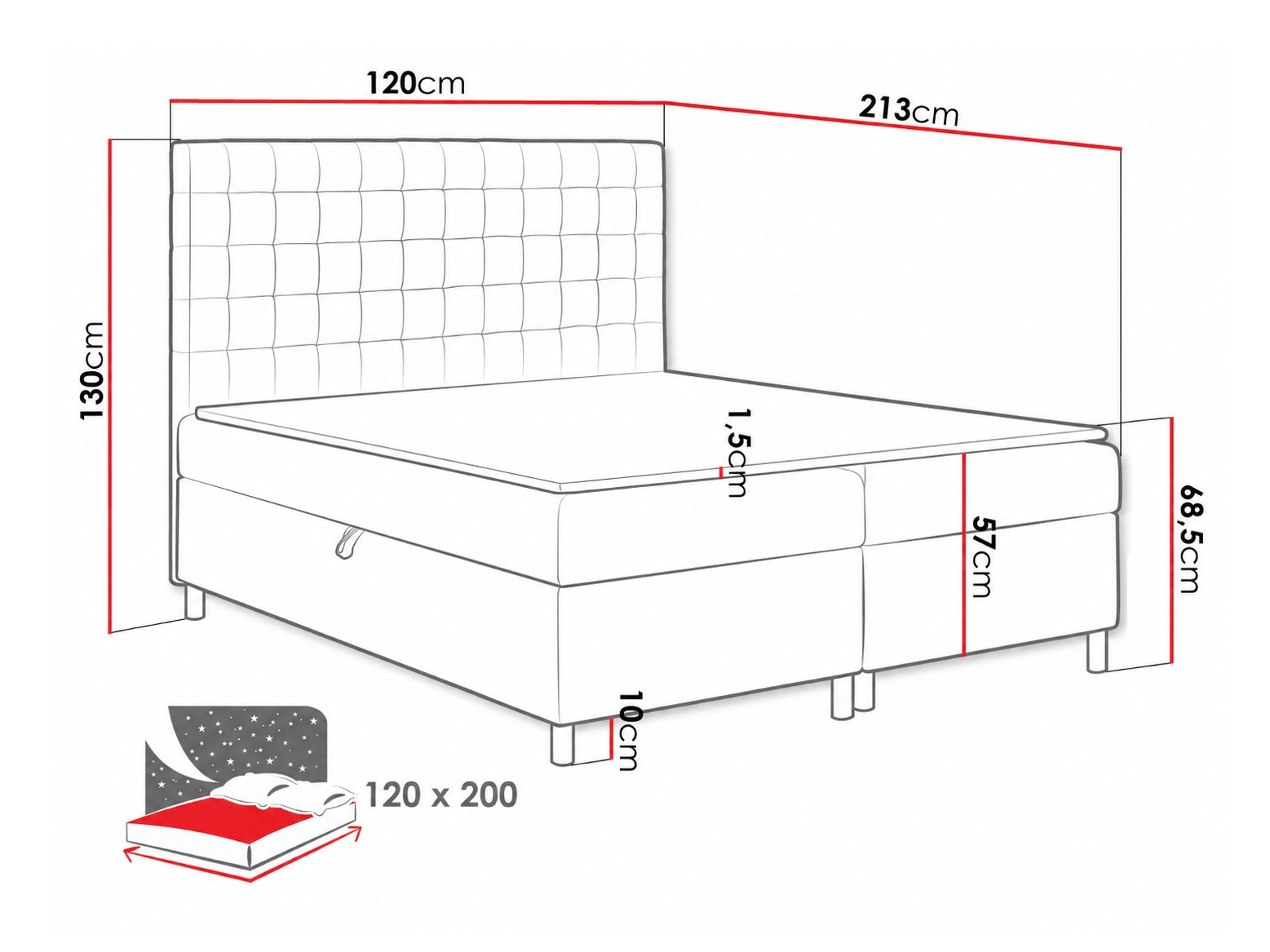 Boxspring krevet Panis (Bristol 2449)