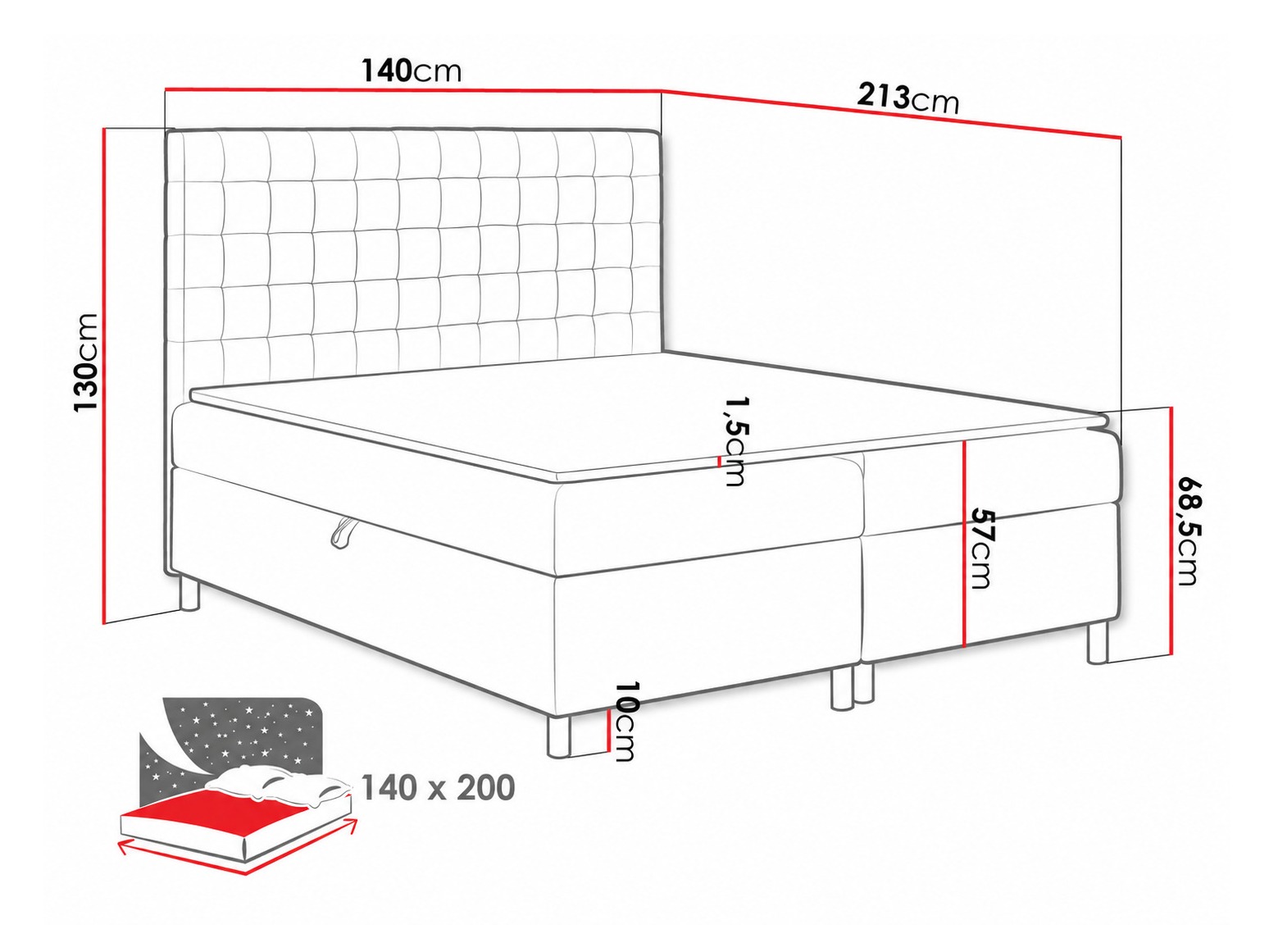 Boxspring krevet Panis (Bristol 2458)