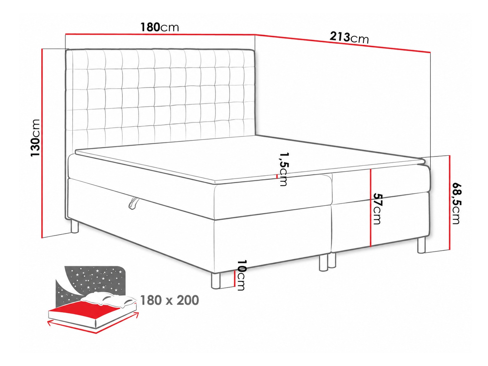 Boxspring krevet Panis (Manila 04)