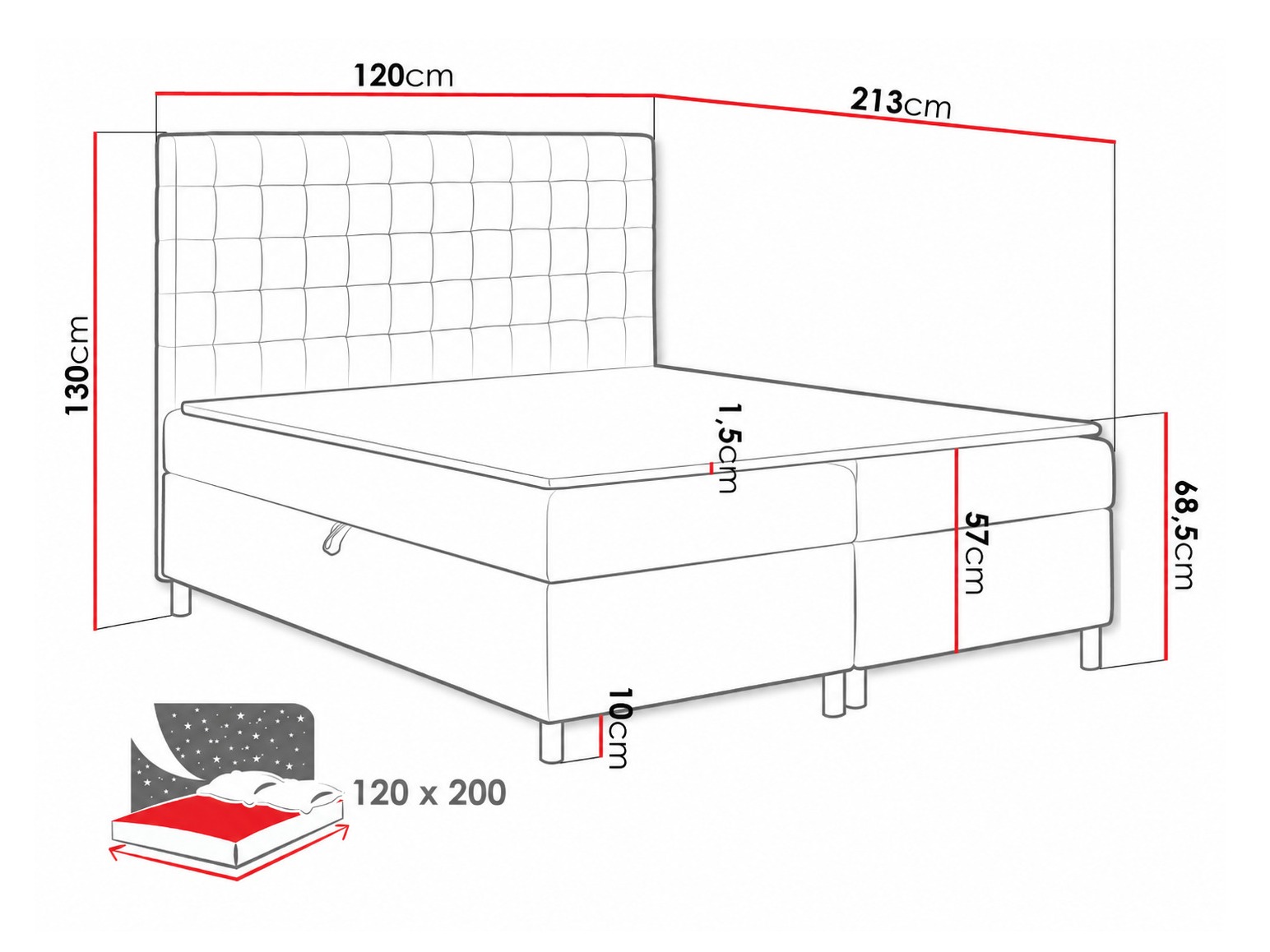 Boxspring krevet Panis (Manila 04)