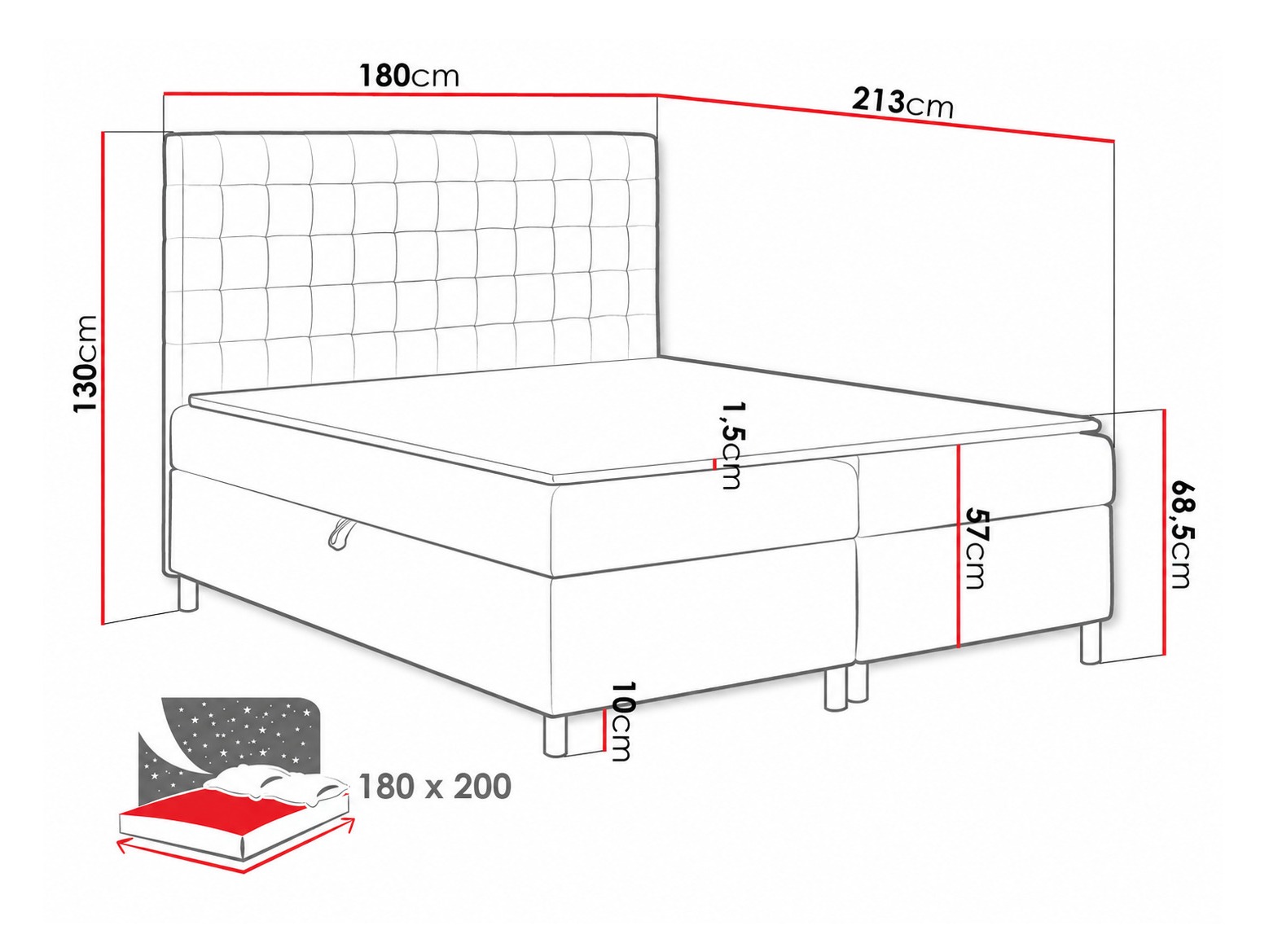 Boxspring krevet Panis (Manila 37)