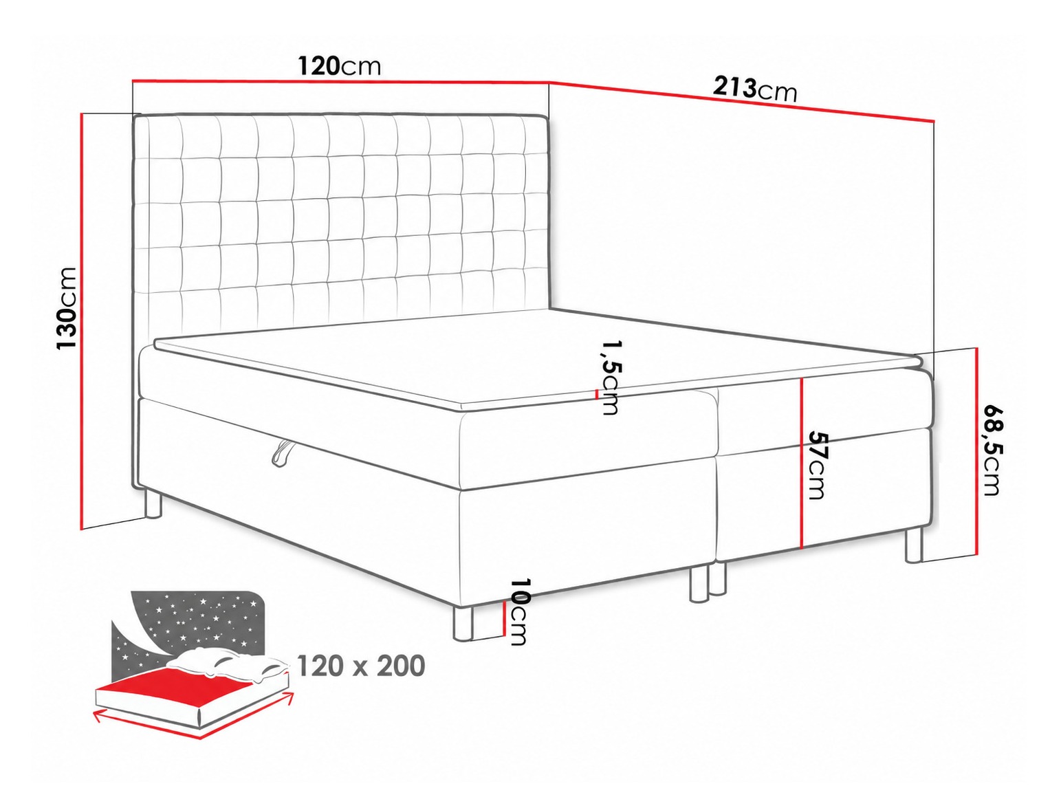 Boxspring krevet Panis (Polo 882)