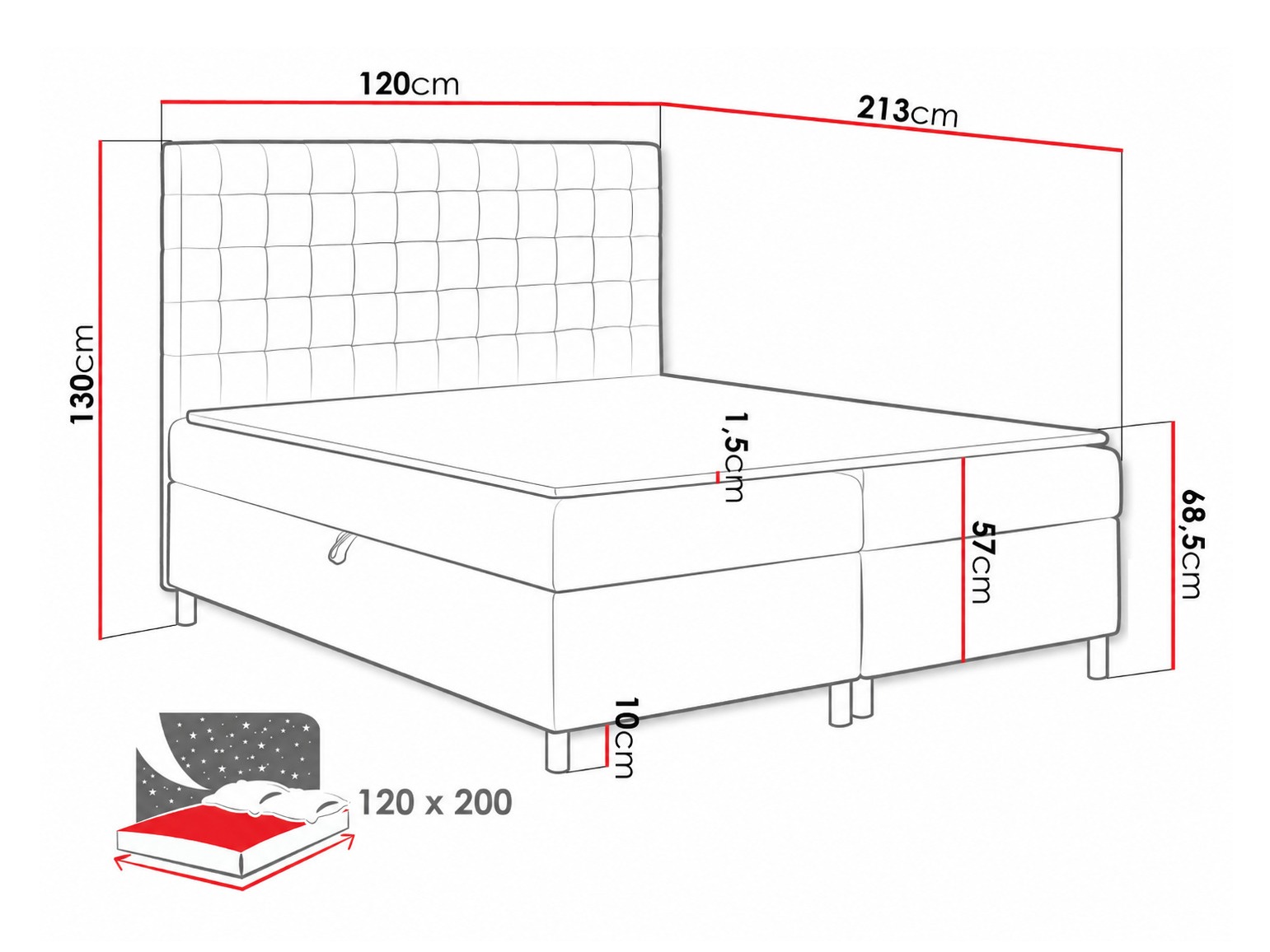 Boxspring krevet Panis (Soft 017)