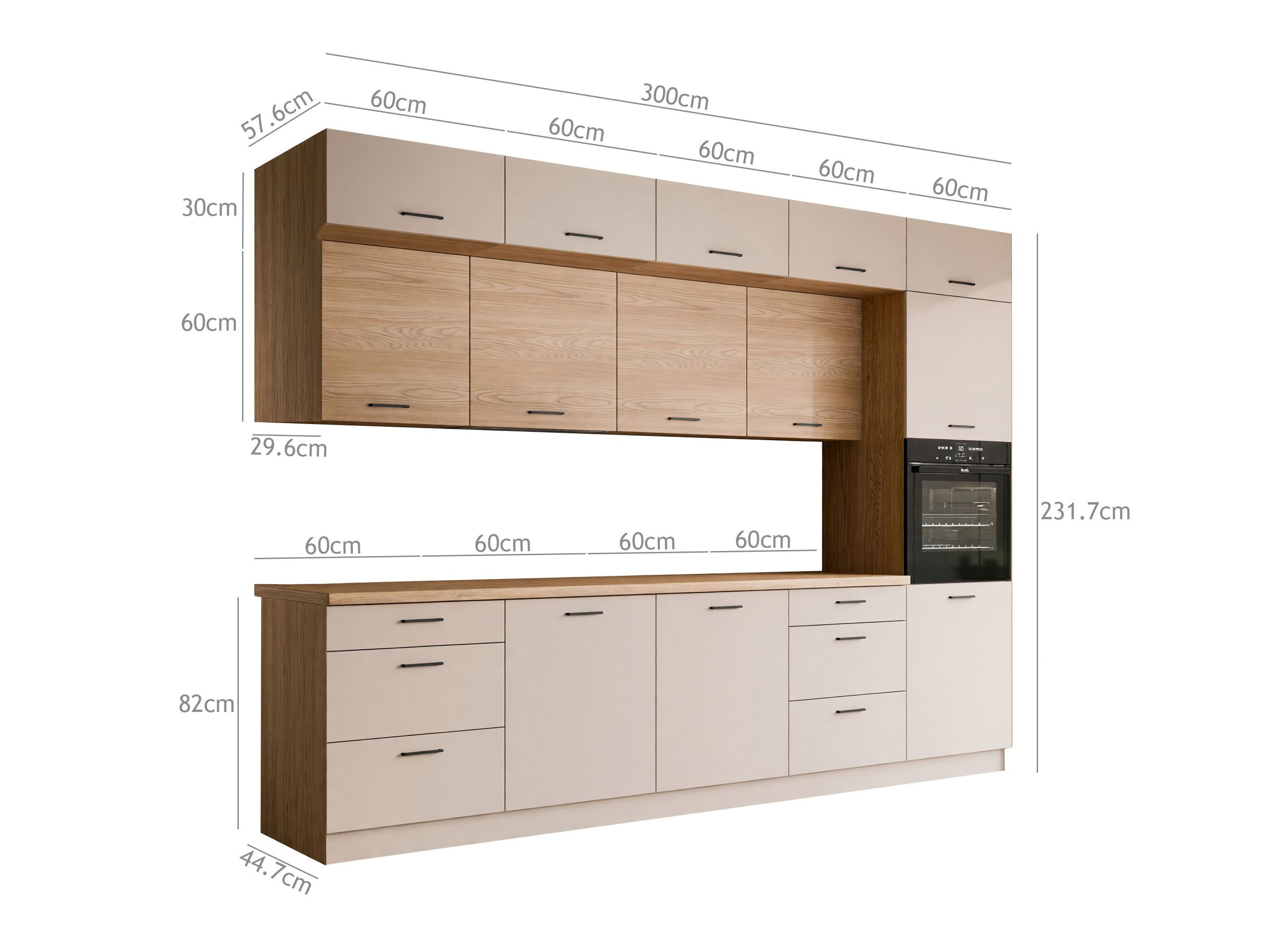 Modularni kuhinjski set Ati Cashmere Grey 100