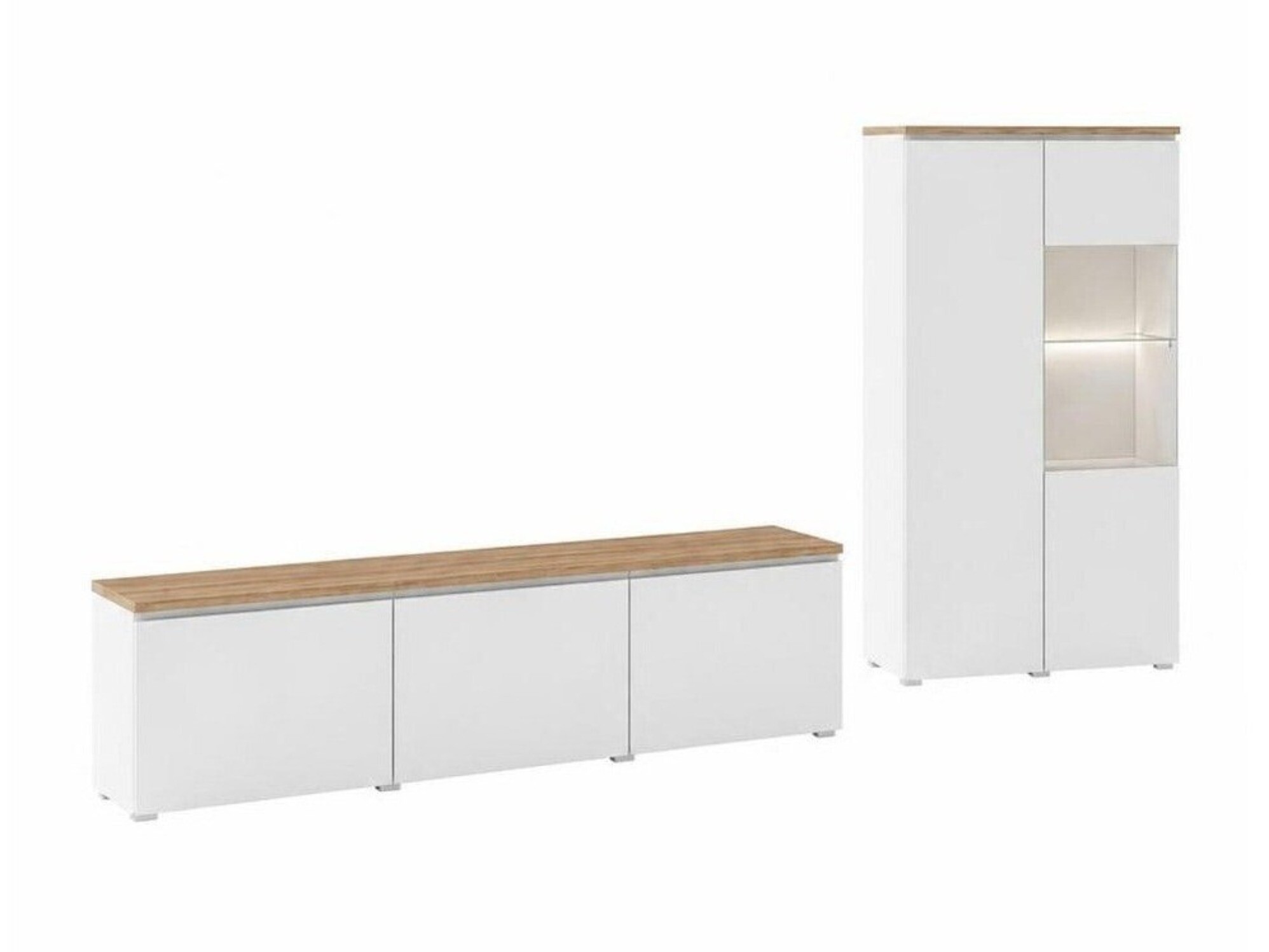 Set za dnevnu sobu Baletu 114 (Belo + Hrast)
