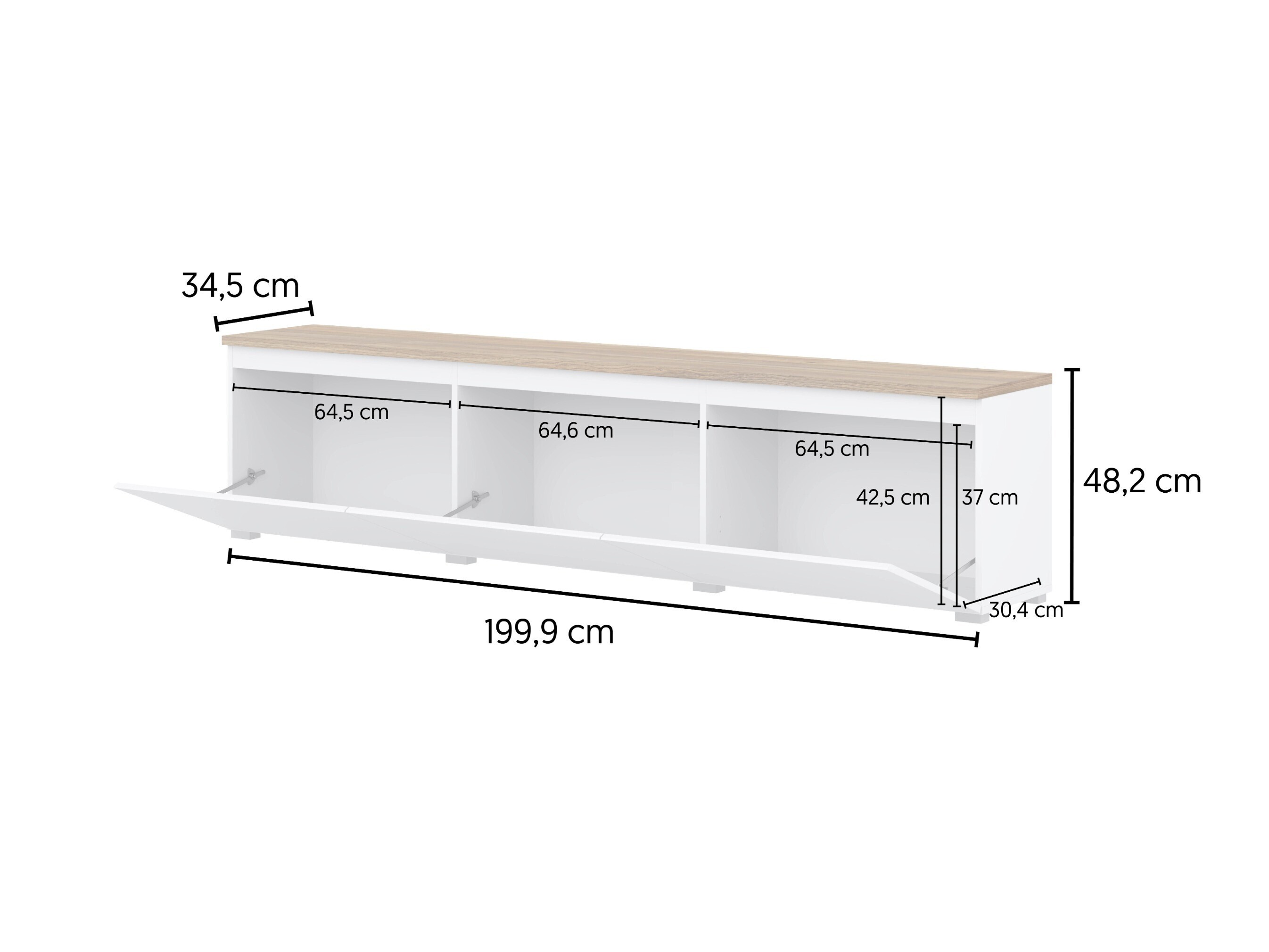 Set za dnevnu sobu Baletu 114 (Belo + Hrast)