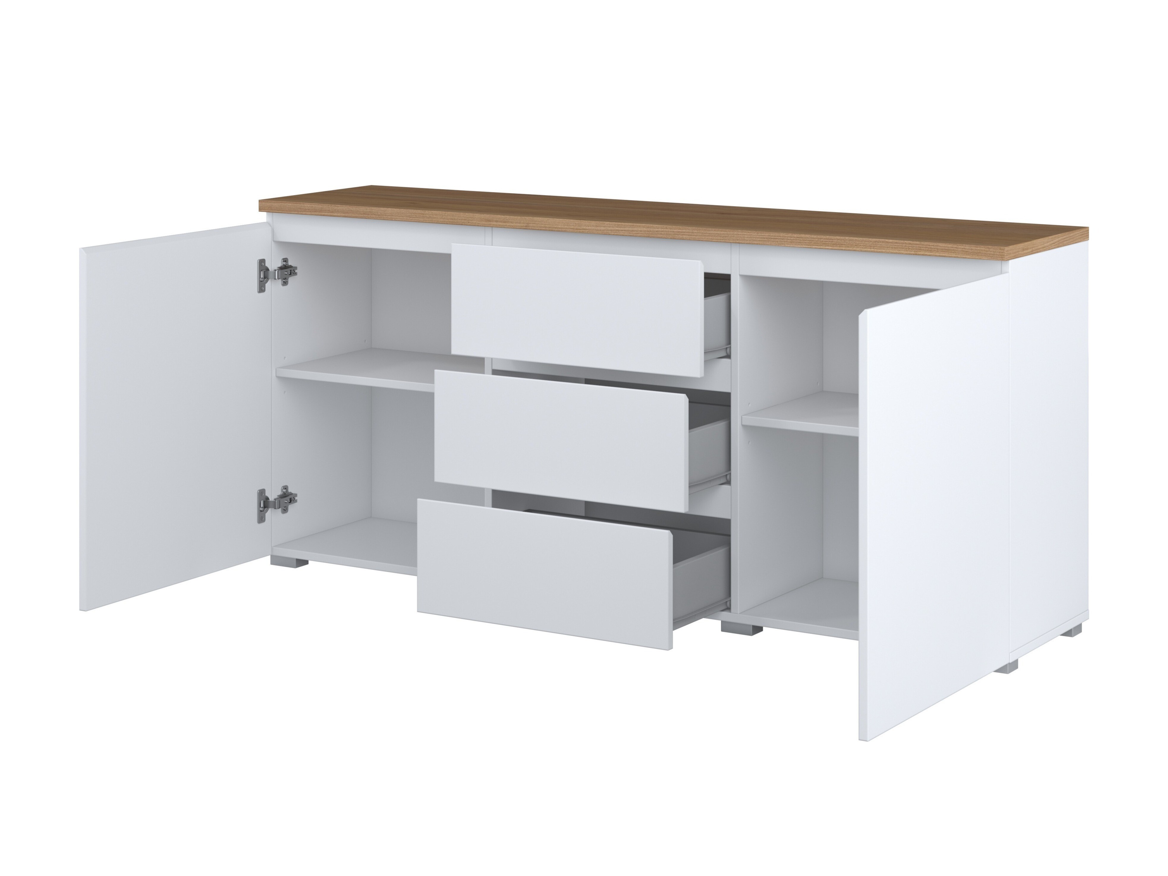 Set za dnevnu sobu Baletu 114 (Belo + Hrast)