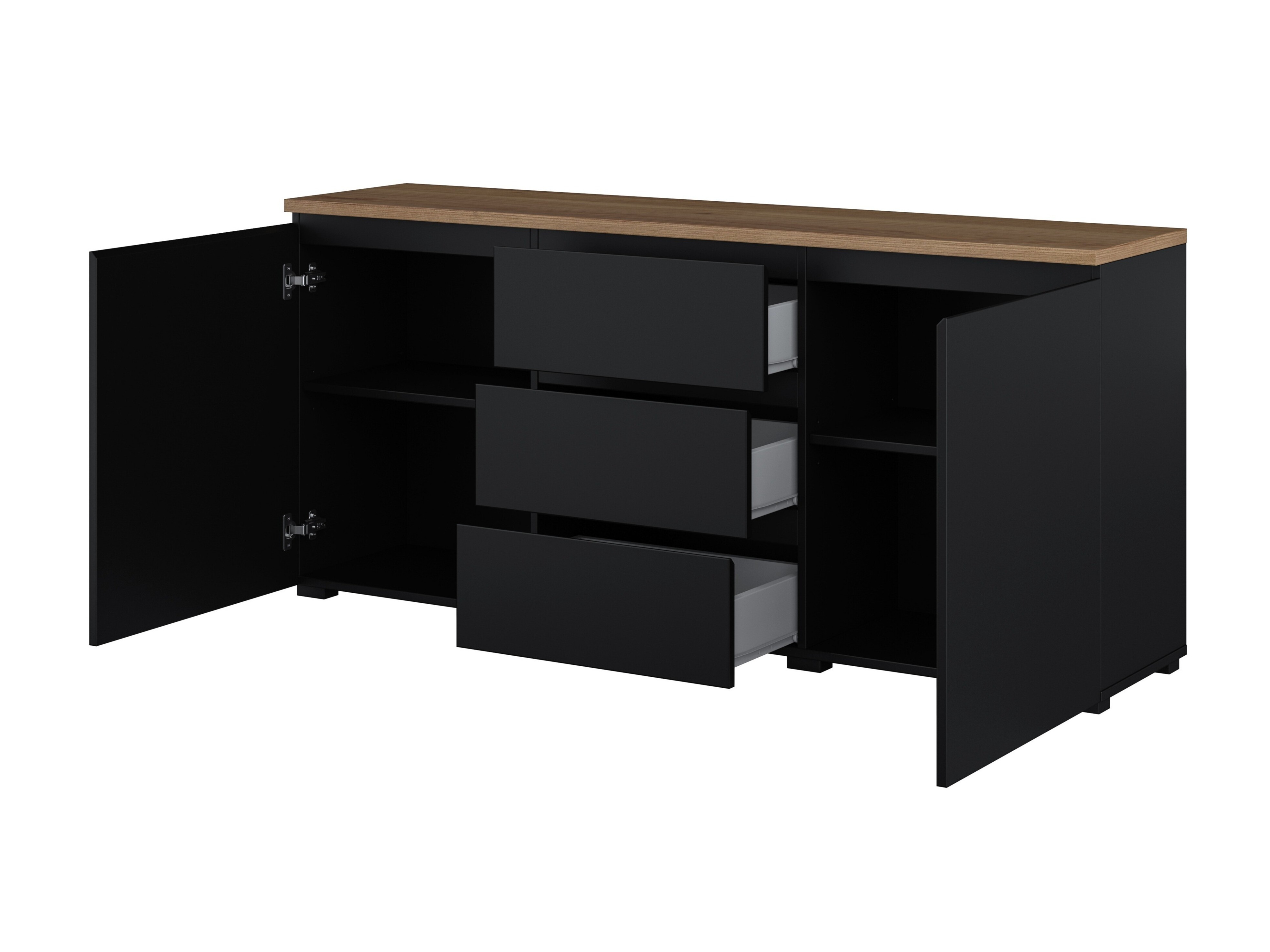 Set za dnevnu sobu Baletu 114 (Crno + Hrast)