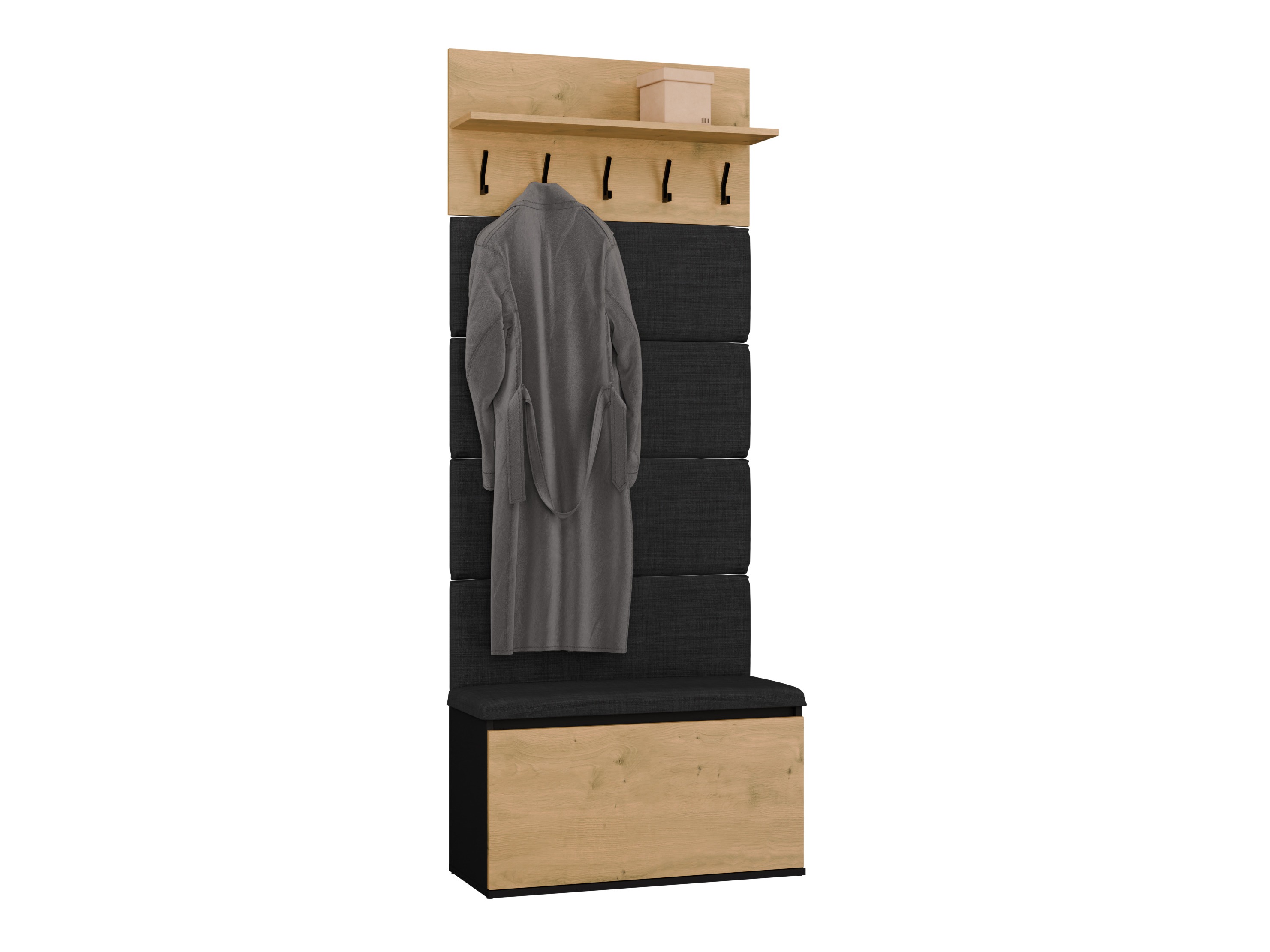 Set za hodnik Mandeville 404 (Artisan hrast + Crno)