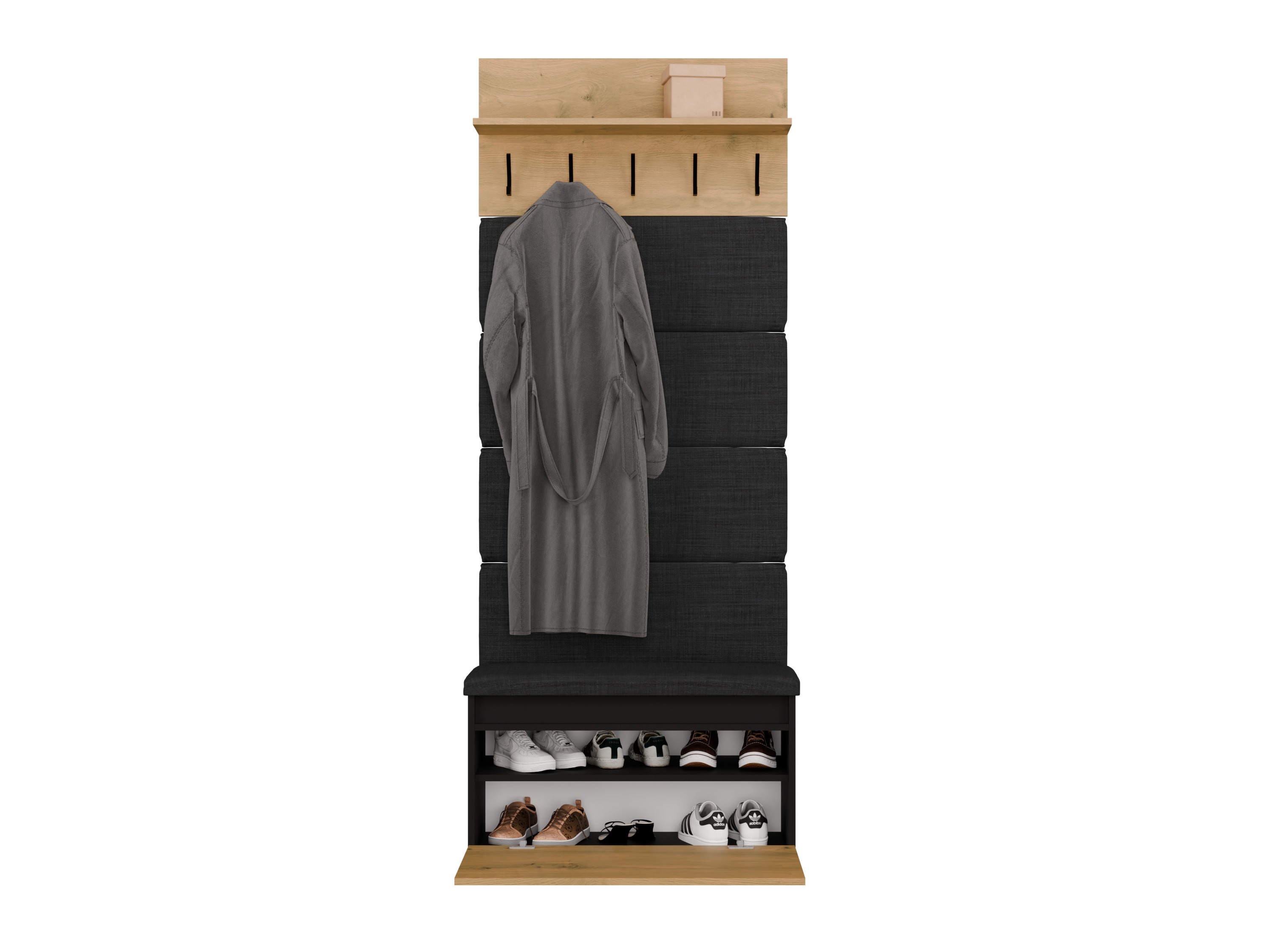 Set za hodnik Mandeville 404 (Artisan hrast + Crno)