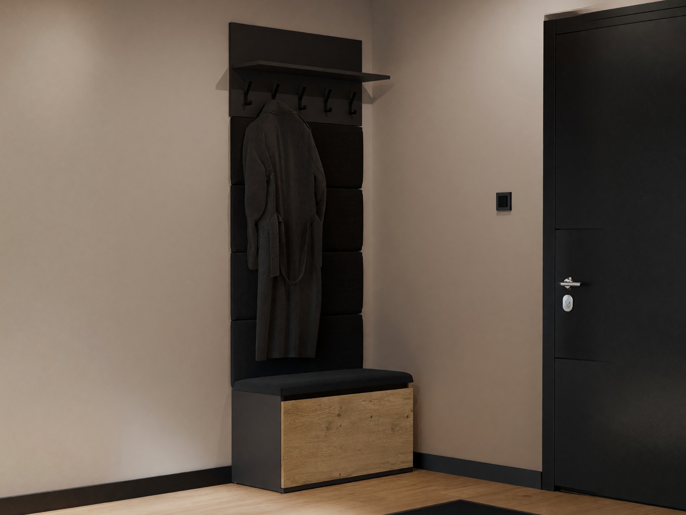 Set za hodnik Mandeville 404 (Crno + Artisan hrast)