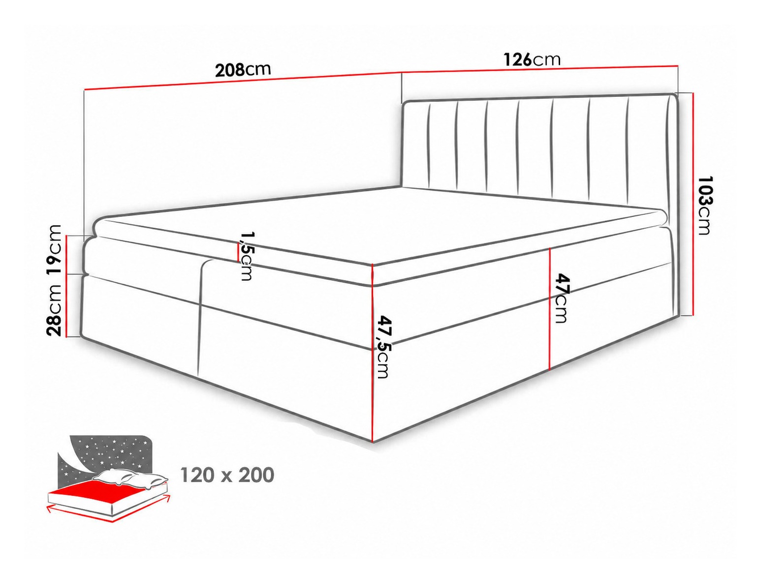 Boxspring krevet Culina (Soft 011 + Ikar 01)