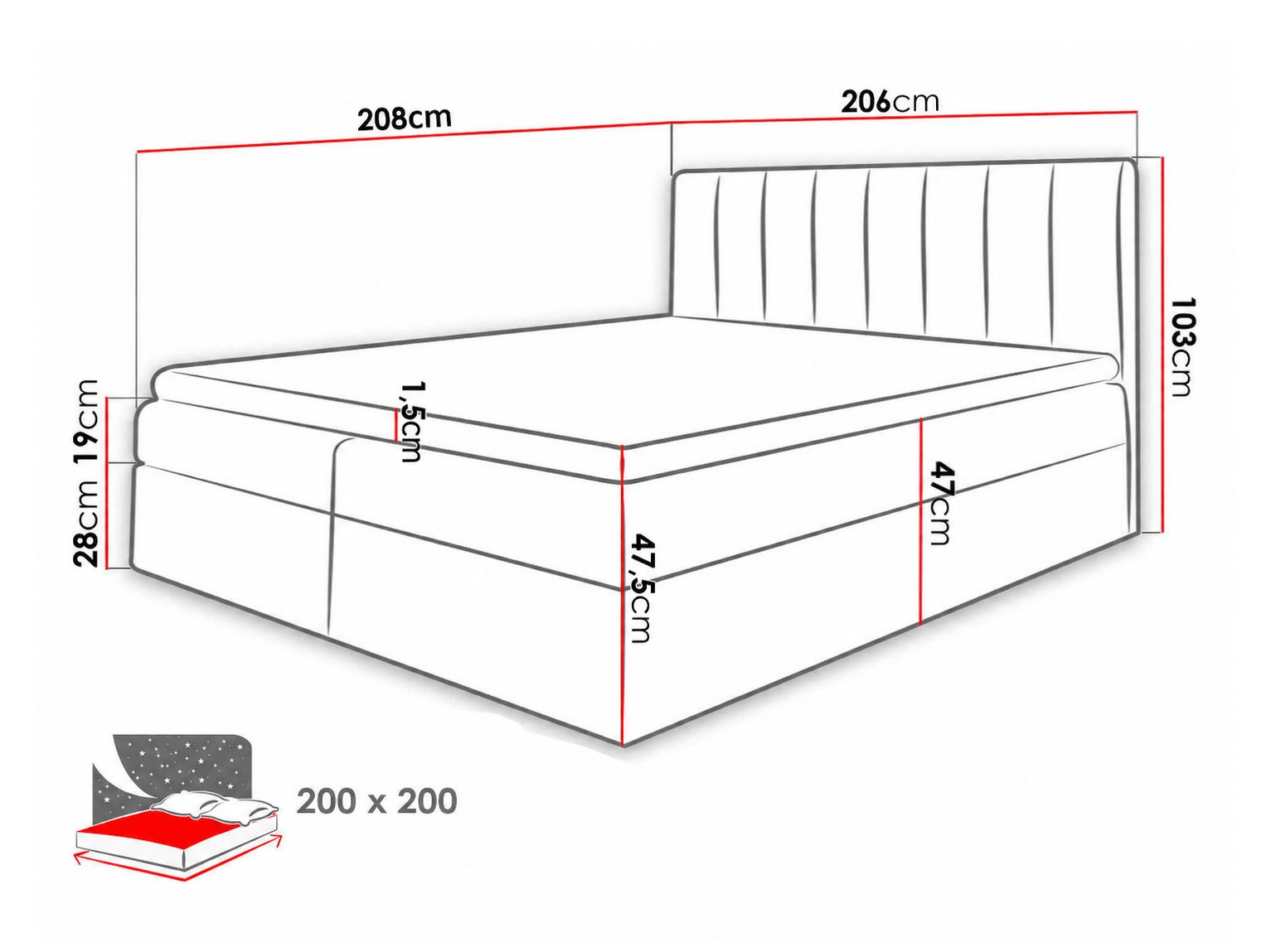 Boxspring krevet Culina (Soft 011 + Ikar 01)