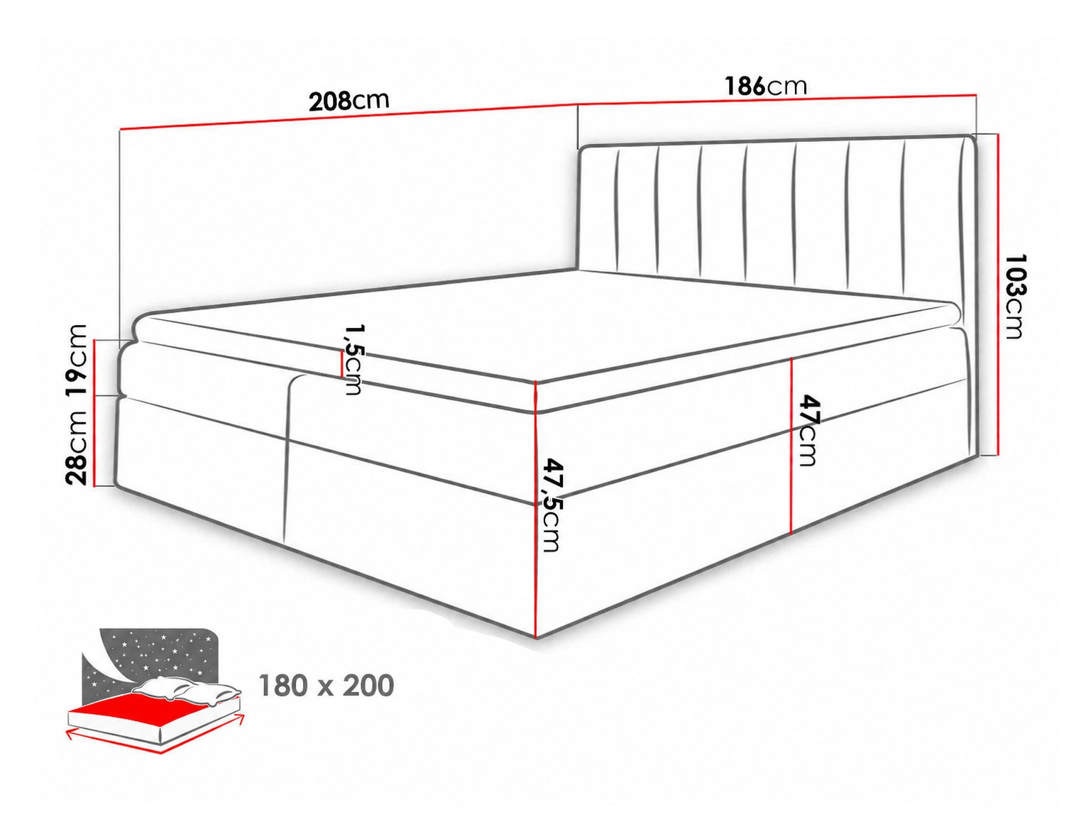 Boxspring krevet Culina (Soft 017 + Spirit 13)