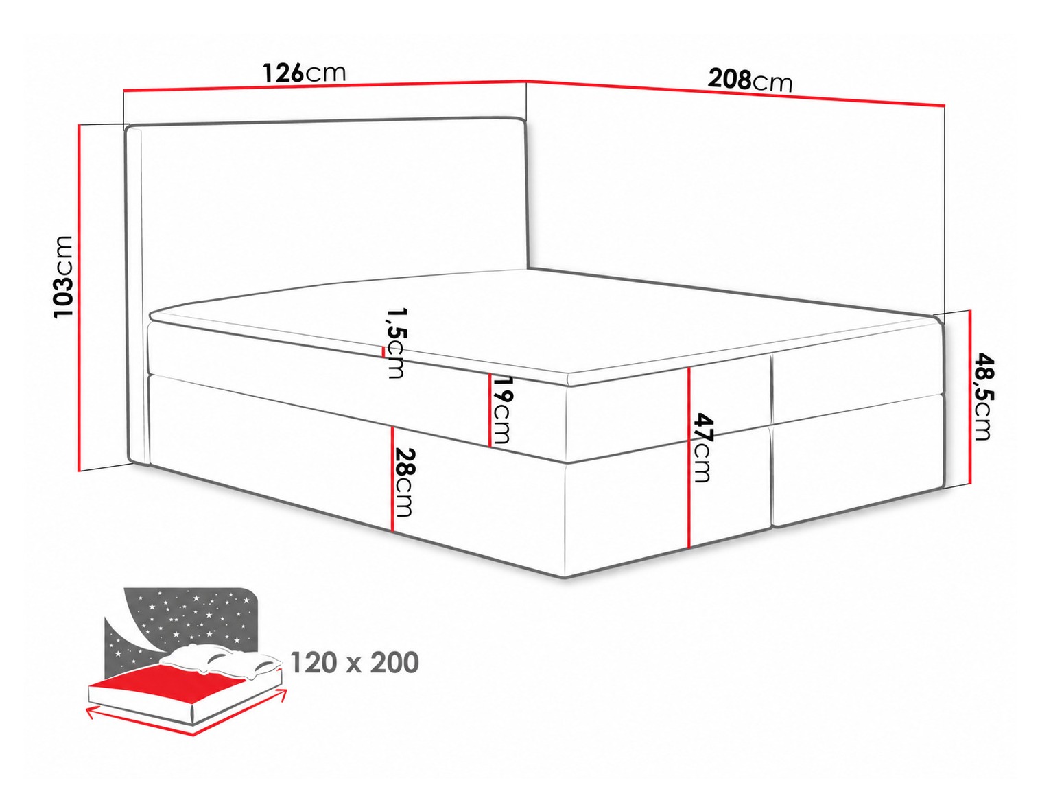 Boxspring krevet Nix (Velluto 16)