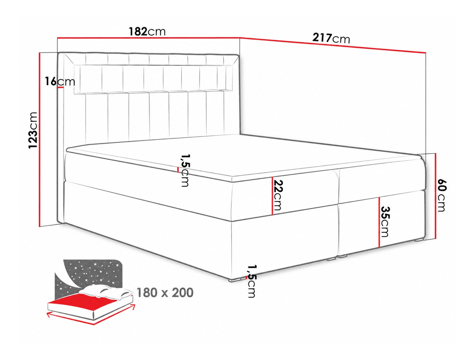 Boxspring krevet Pomum (Magic Velvet 2225)