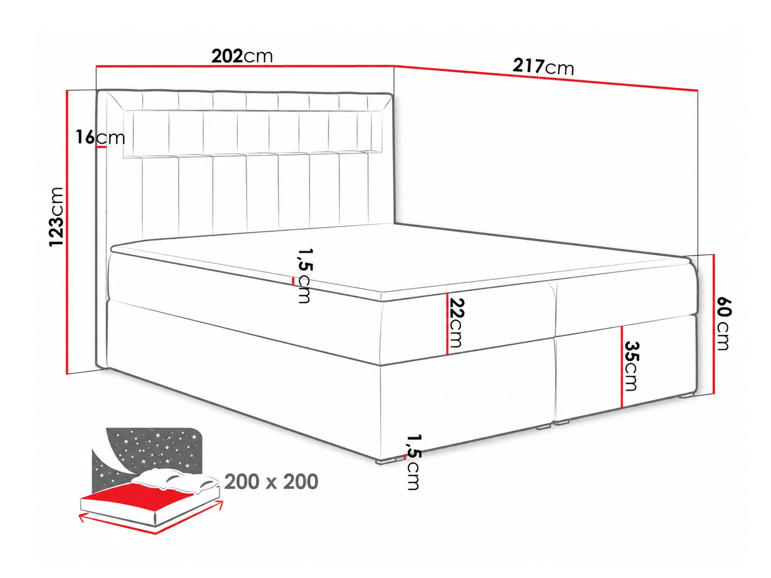 Boxspring krevet Pomum (Magic Velvet 2225)