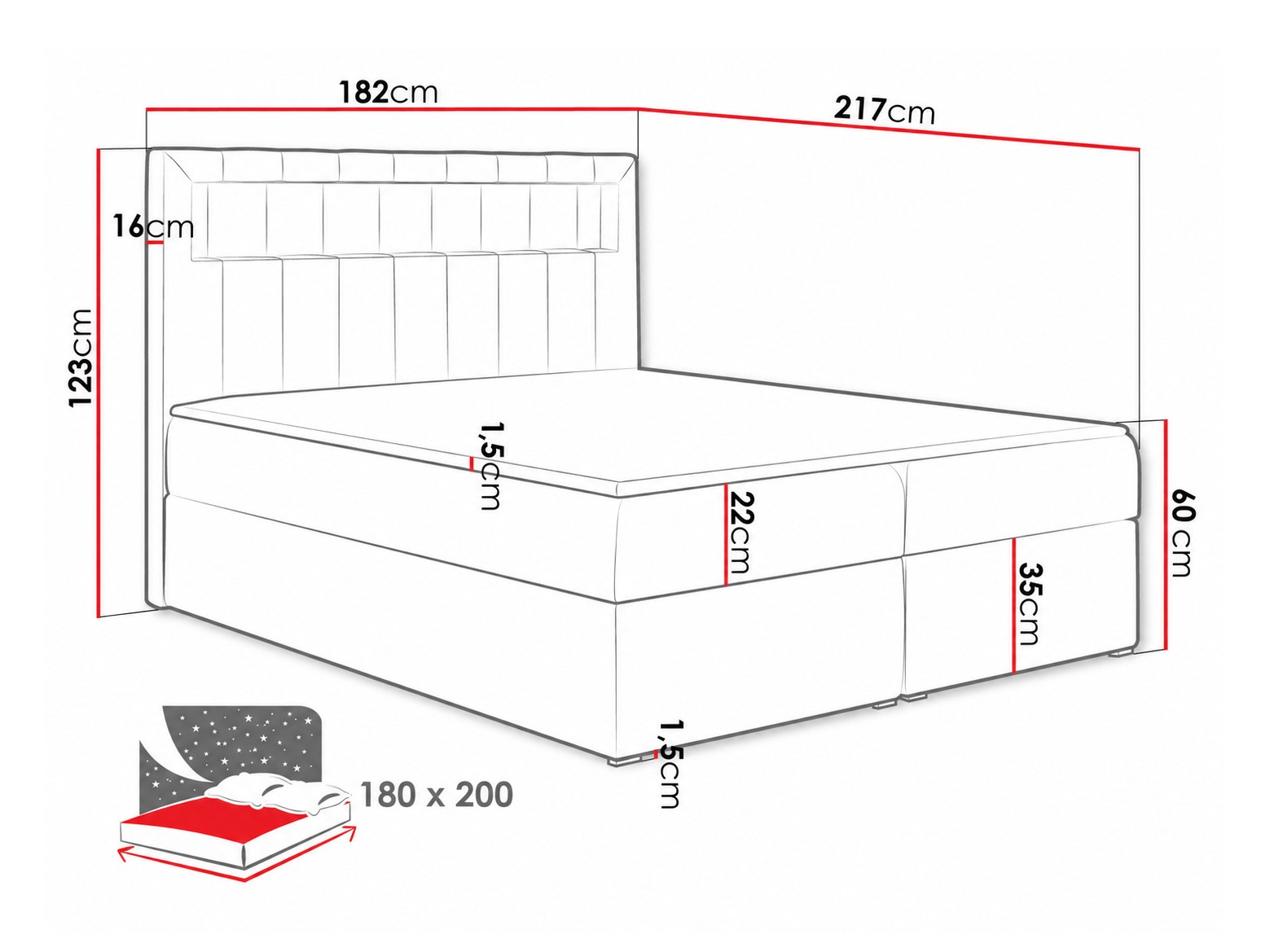 Boxspring krevet Pomum (Magic Velvet 2239)