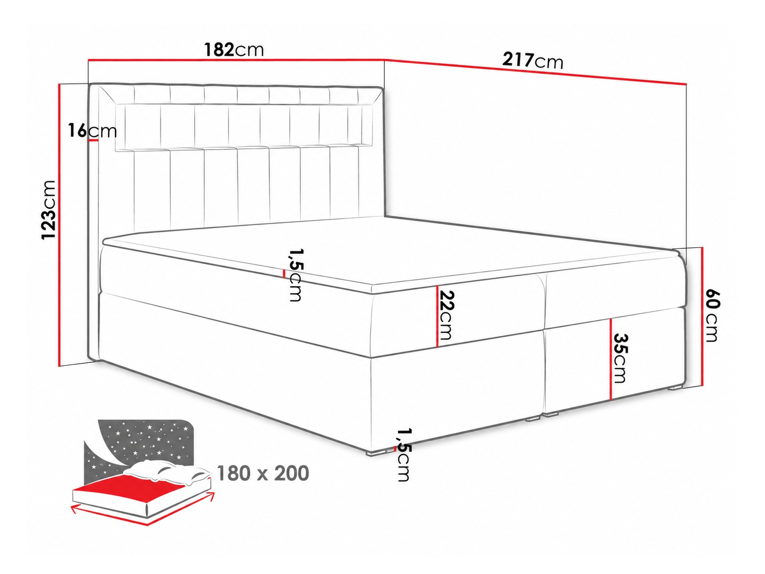 Boxspring krevet Pomum (Soft 011)