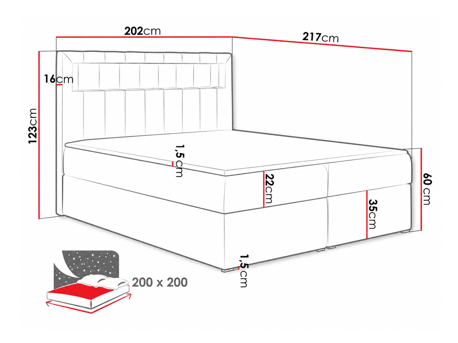 Boxspring krevet Pomum (Soft 017)