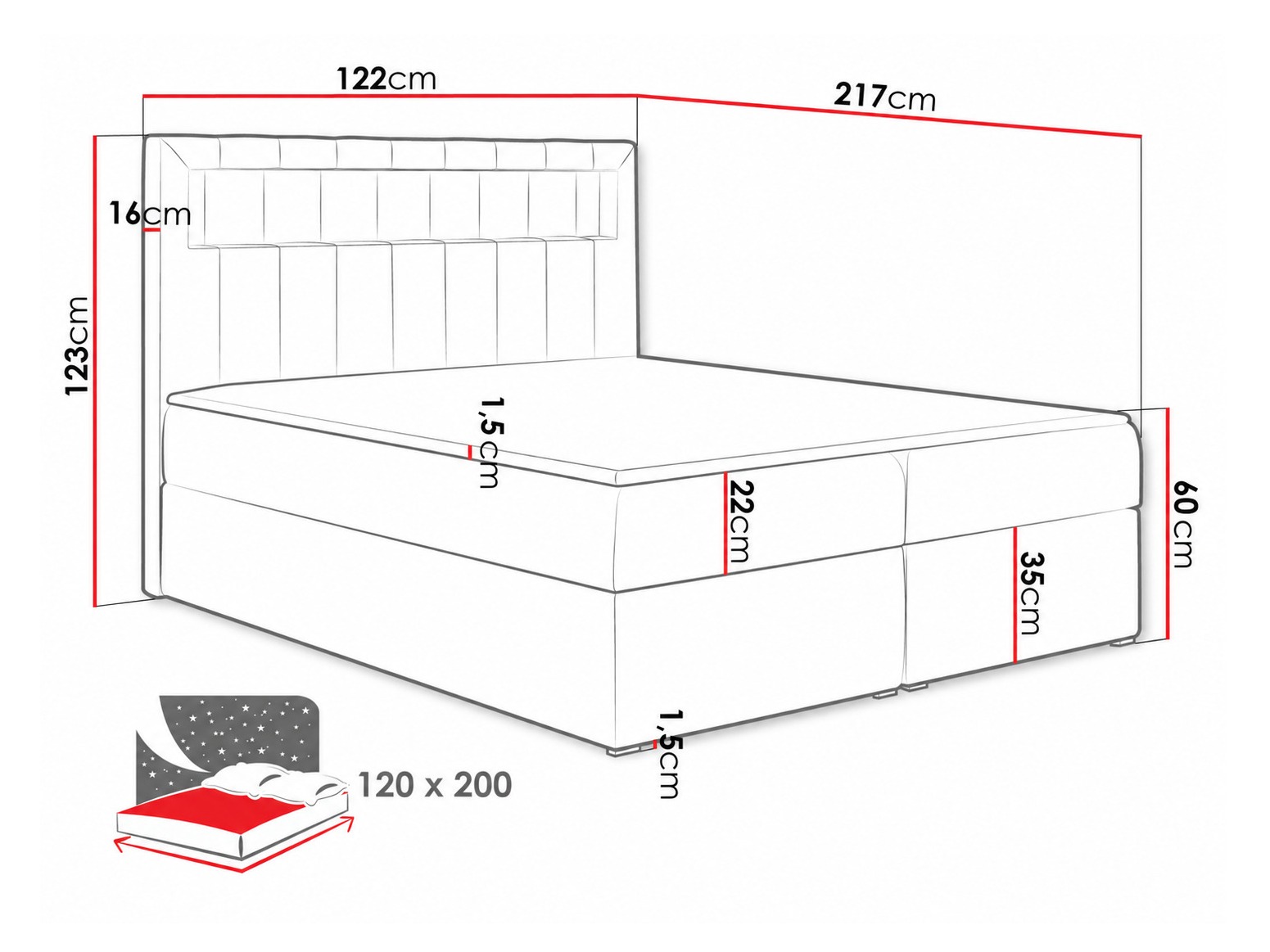 Boxspring krevet Pomum (Soft 029)