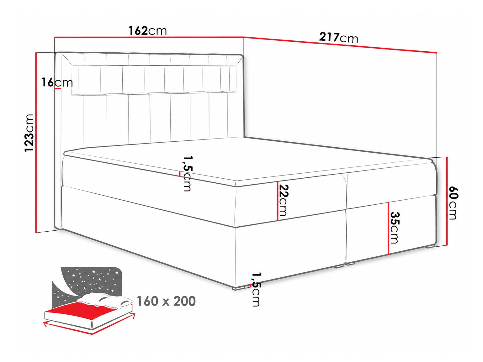 Boxspring krevet Pomum (Soft 029)