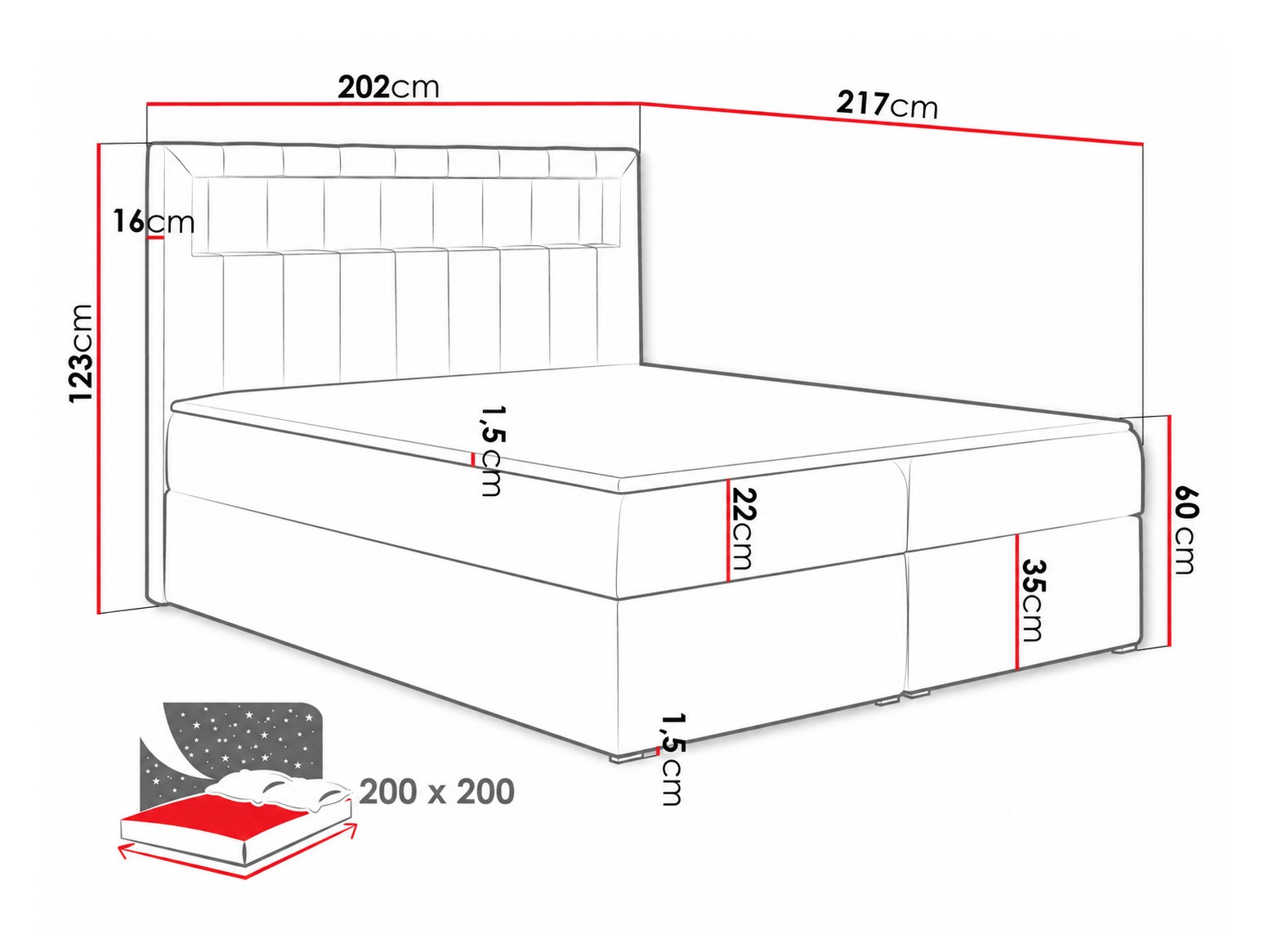 Boxspring krevet Pomum (Soft 029)