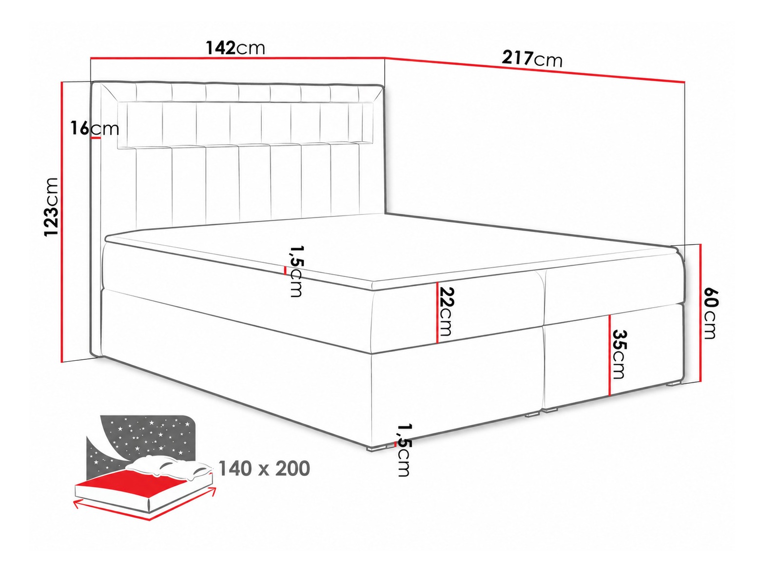 Boxspring krevet Pomum (Soft 033)