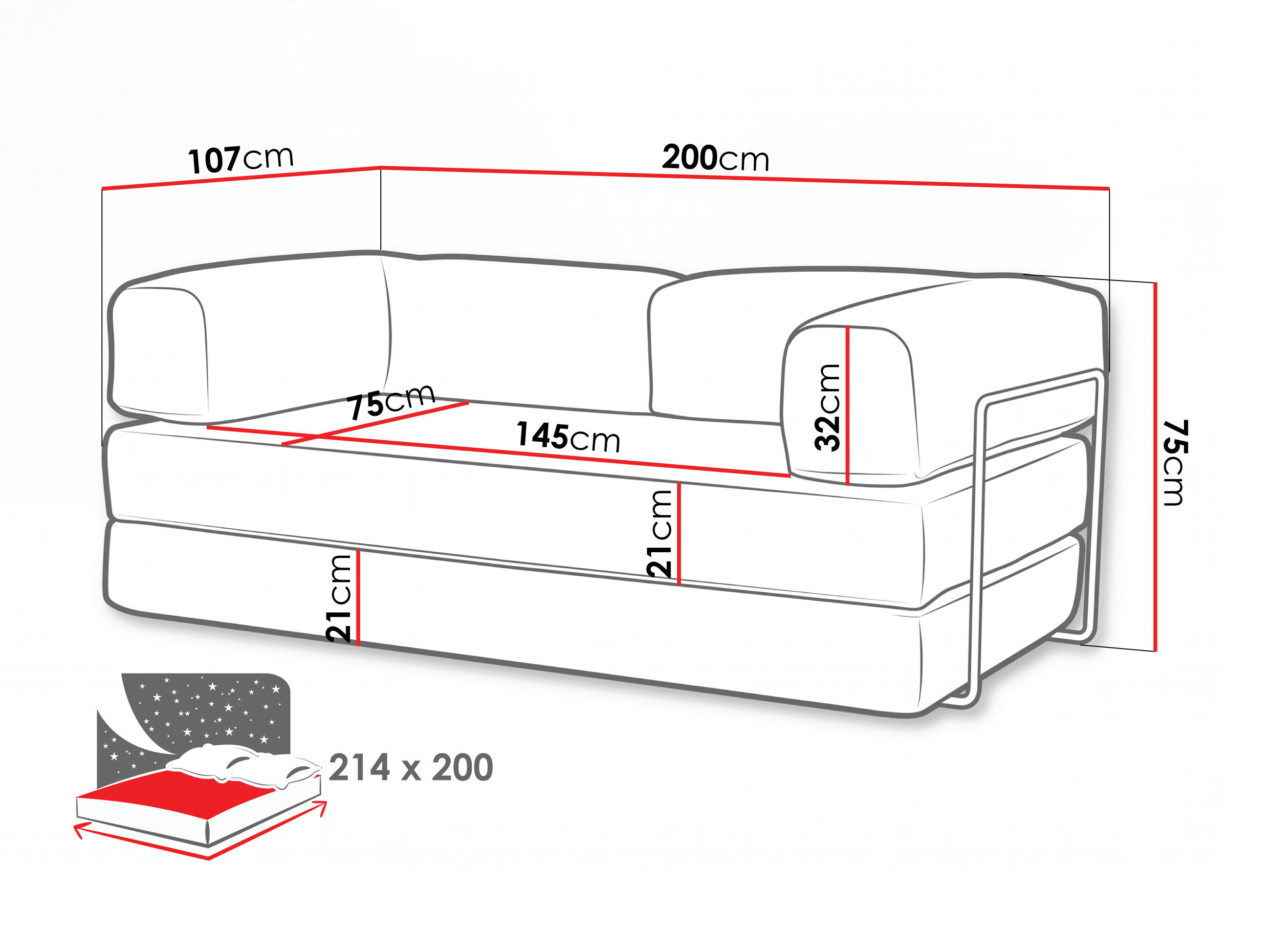 Sofa na razvlačenje Carson 147 (Cruz 39)