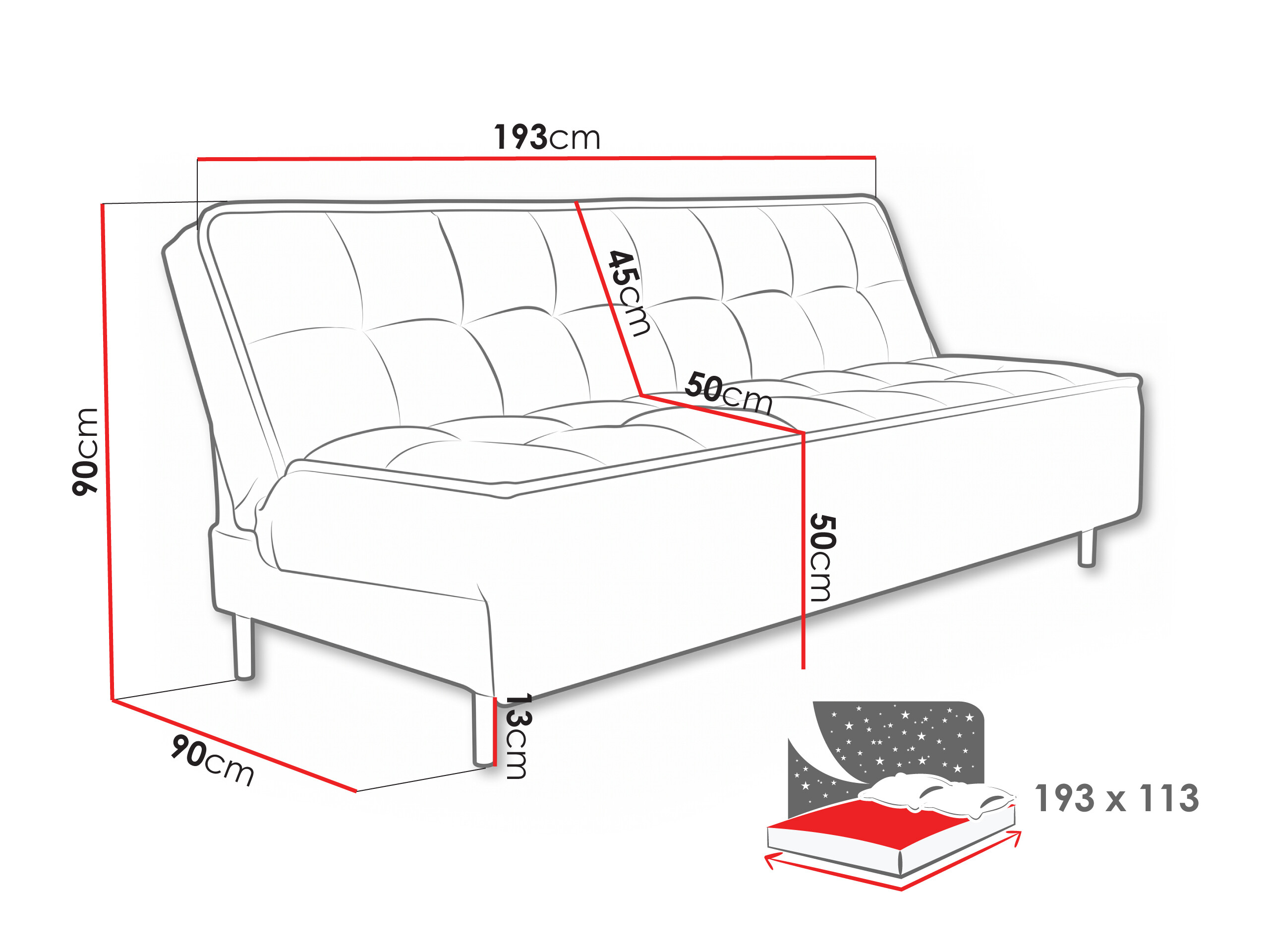 Sofa na razvlačenje Lufkin 149 (Curio 60)
