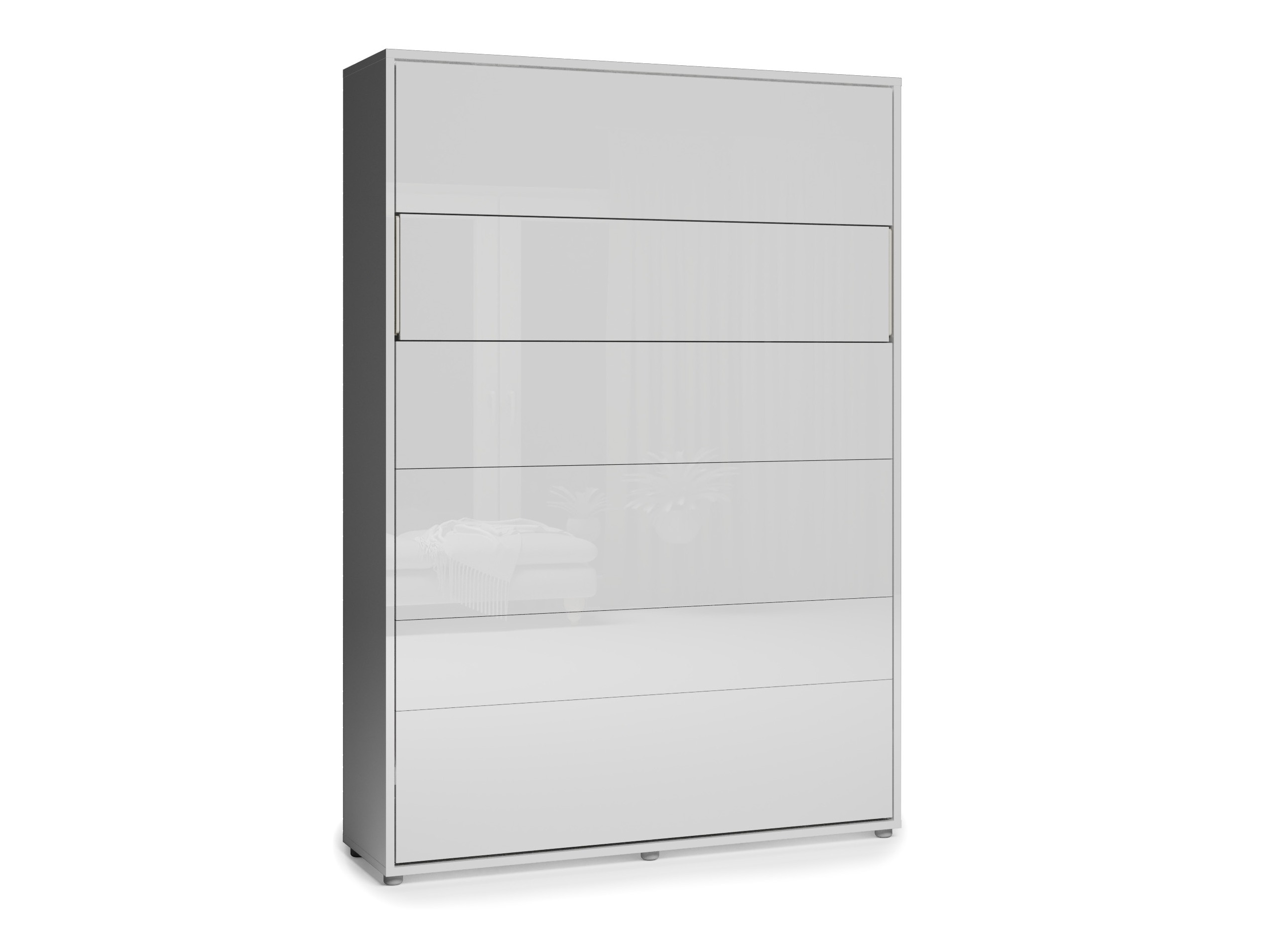 Zidni krevet Concept Lenart IX (Belo + Sjajno belo)