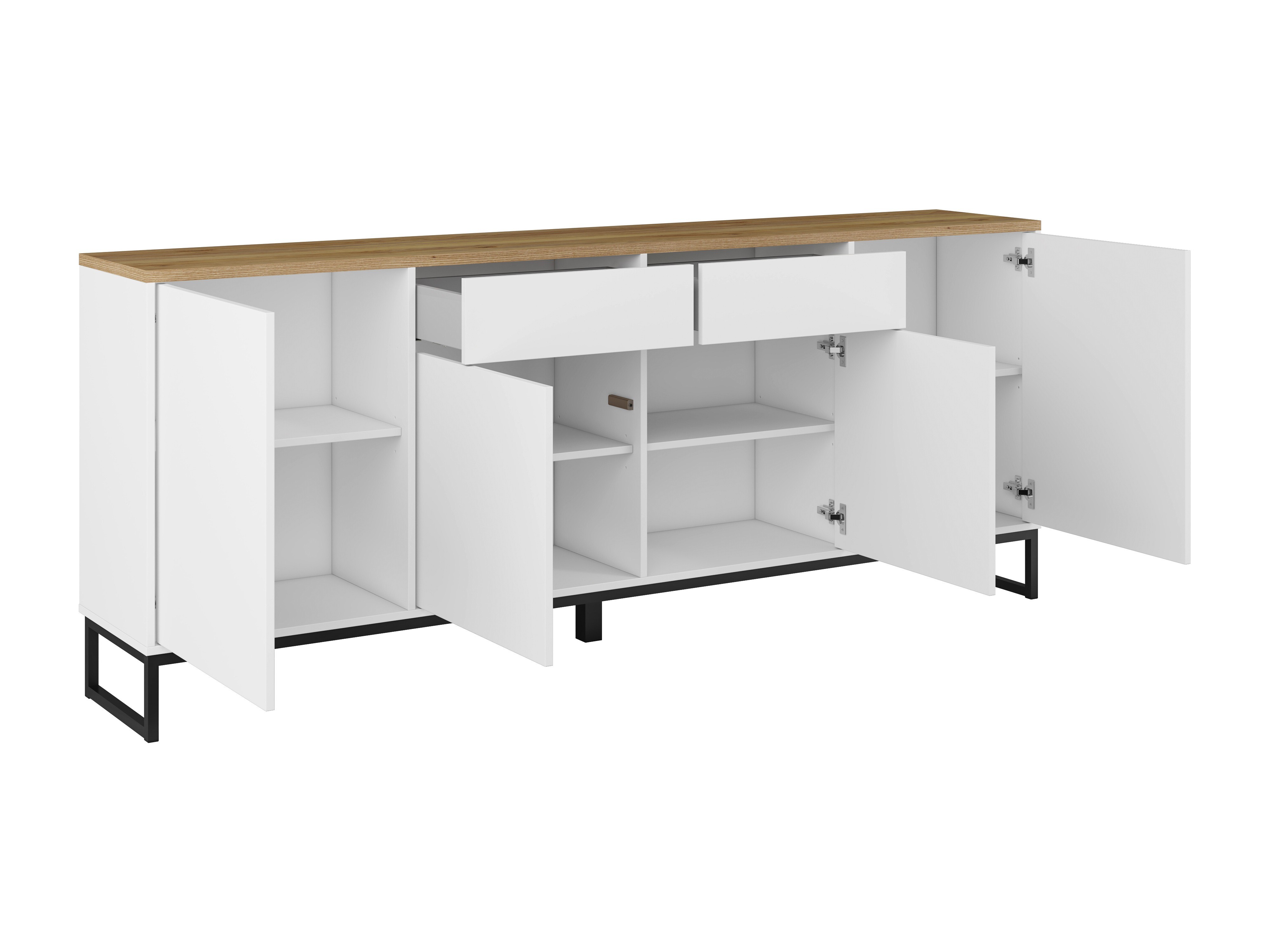 Komoda Camtolo 102 (Belo + Svetli javor)