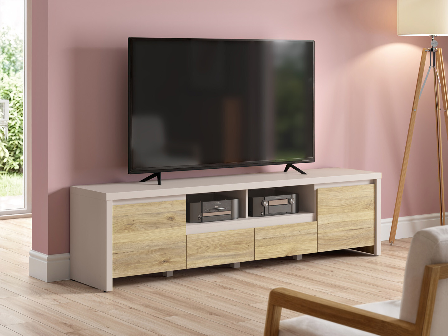TV komoda Nolroma 143 (Kašmir + Hrast)
