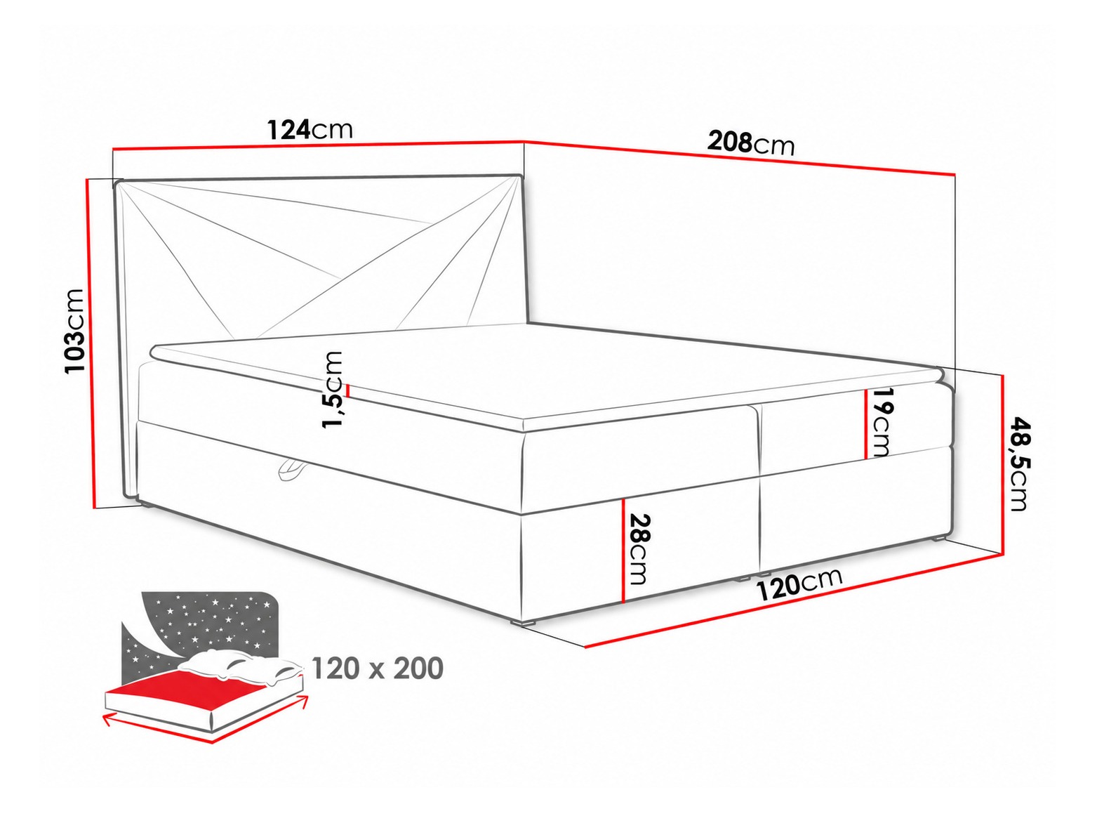Boxspring krevet Pons II (Kronos 02)
