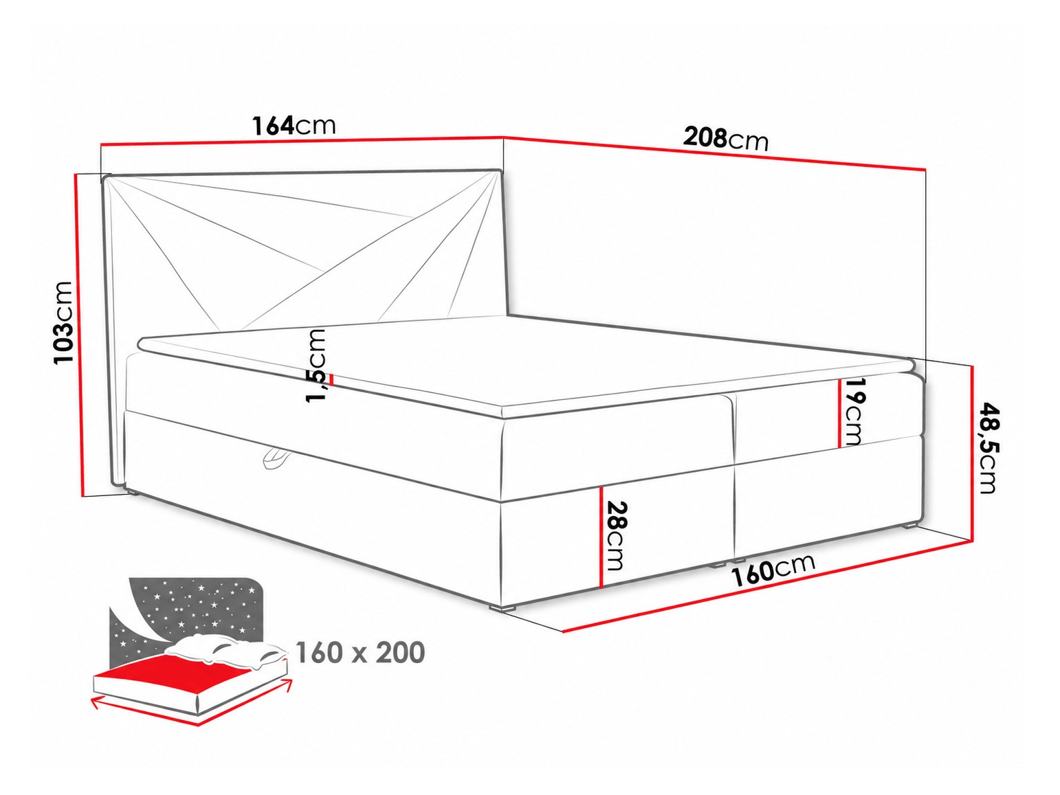 Boxspring krevet Pons II (Kronos 02)