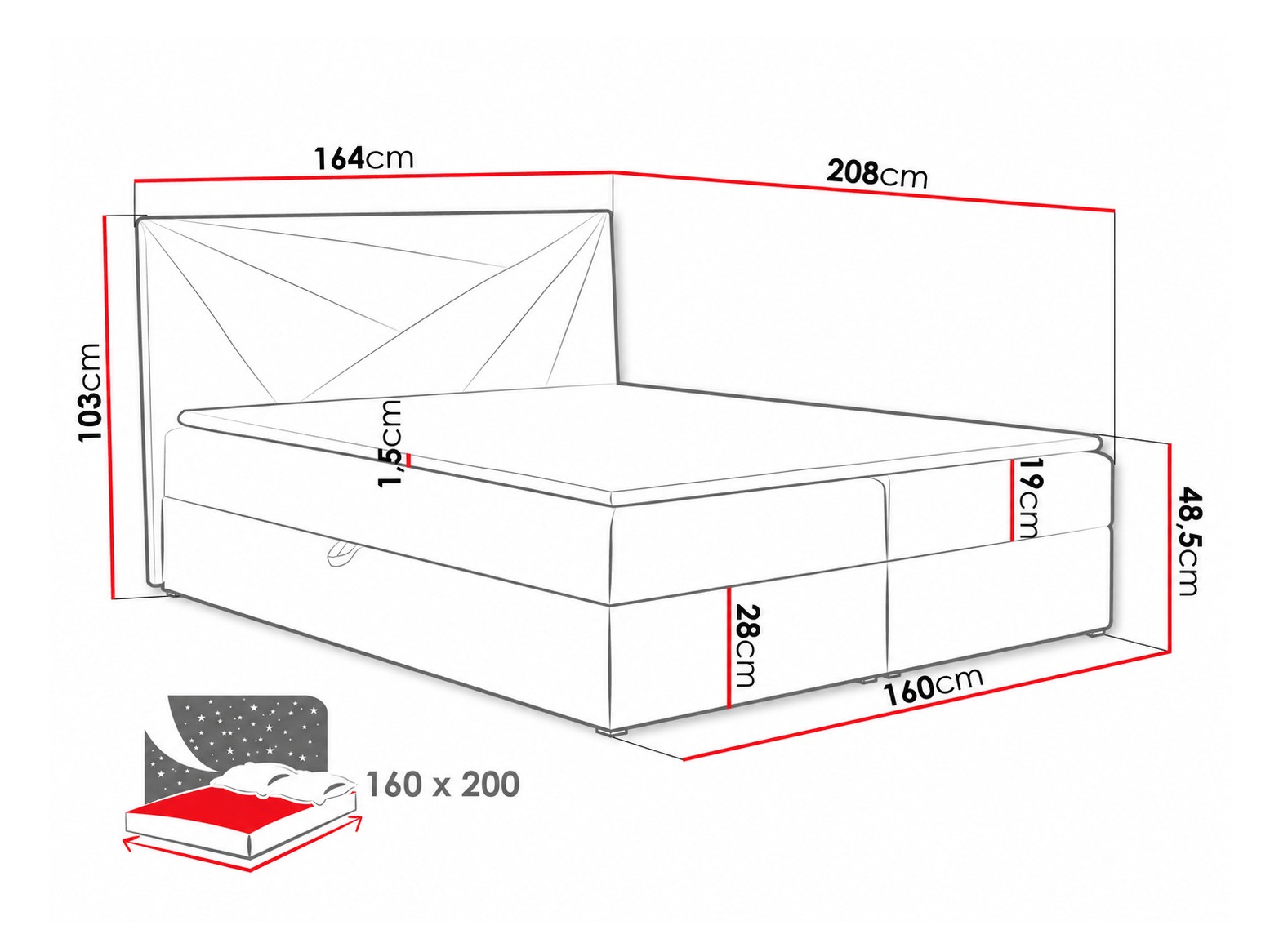 Boxspring krevet Pons II (Kronos 15)