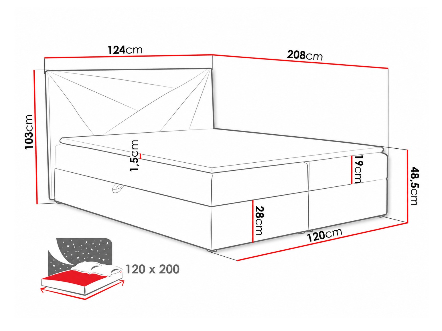 Boxspring krevet Pons II (Kronos 34)