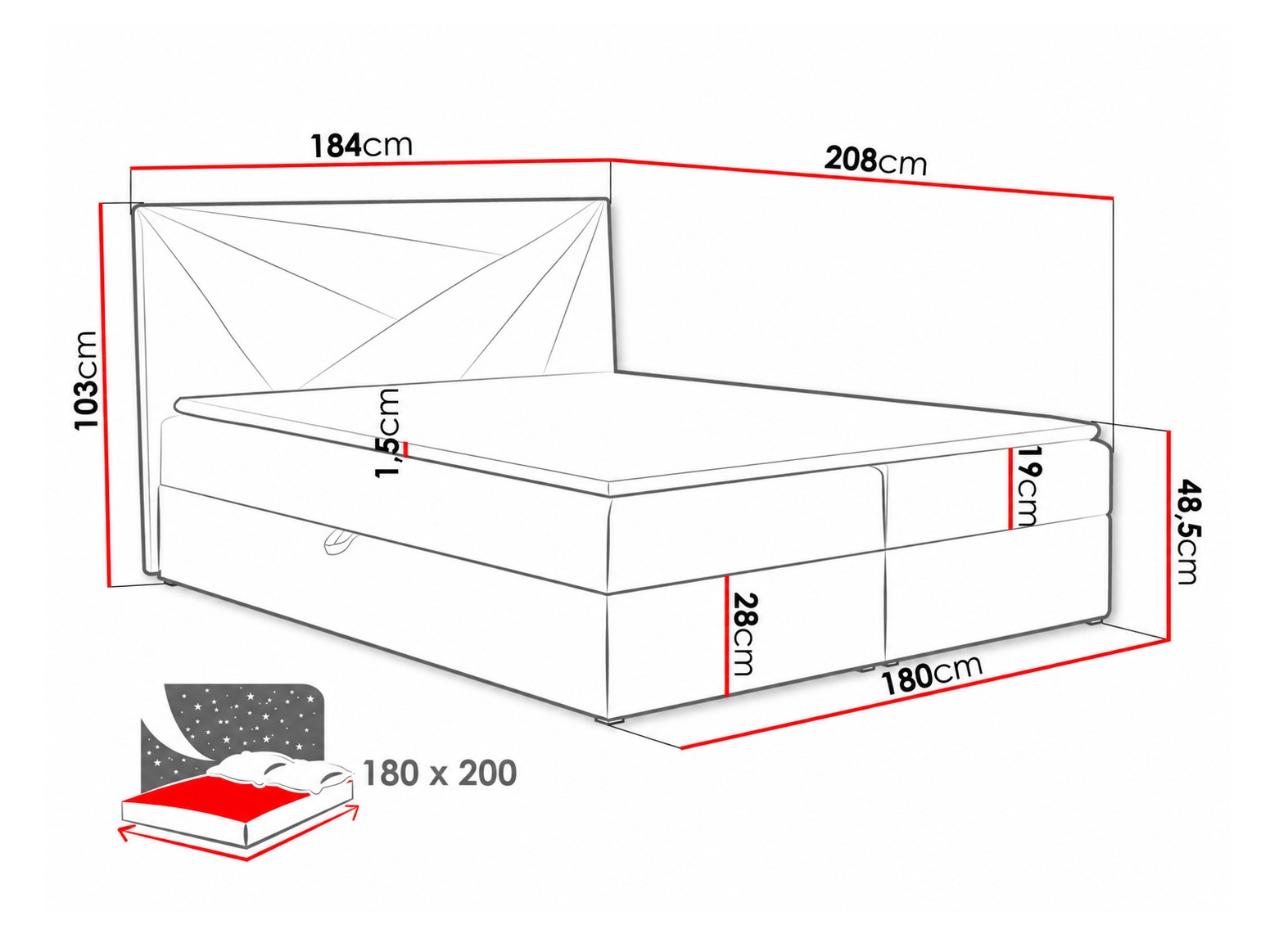 Boxspring krevet Pons II (Paros 2)
