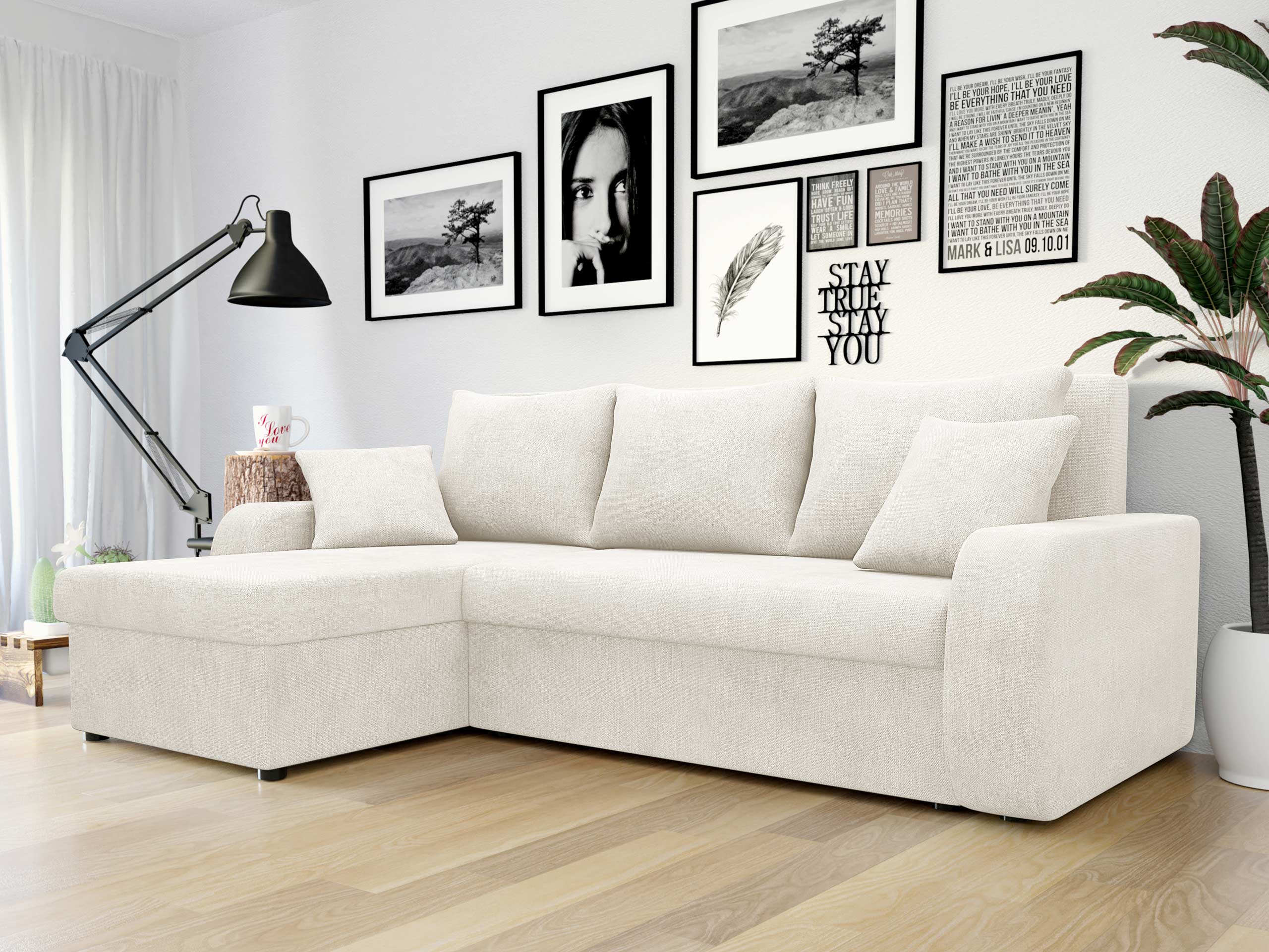 Ugaona garnitura Comfivo Melissa (Spirit White)