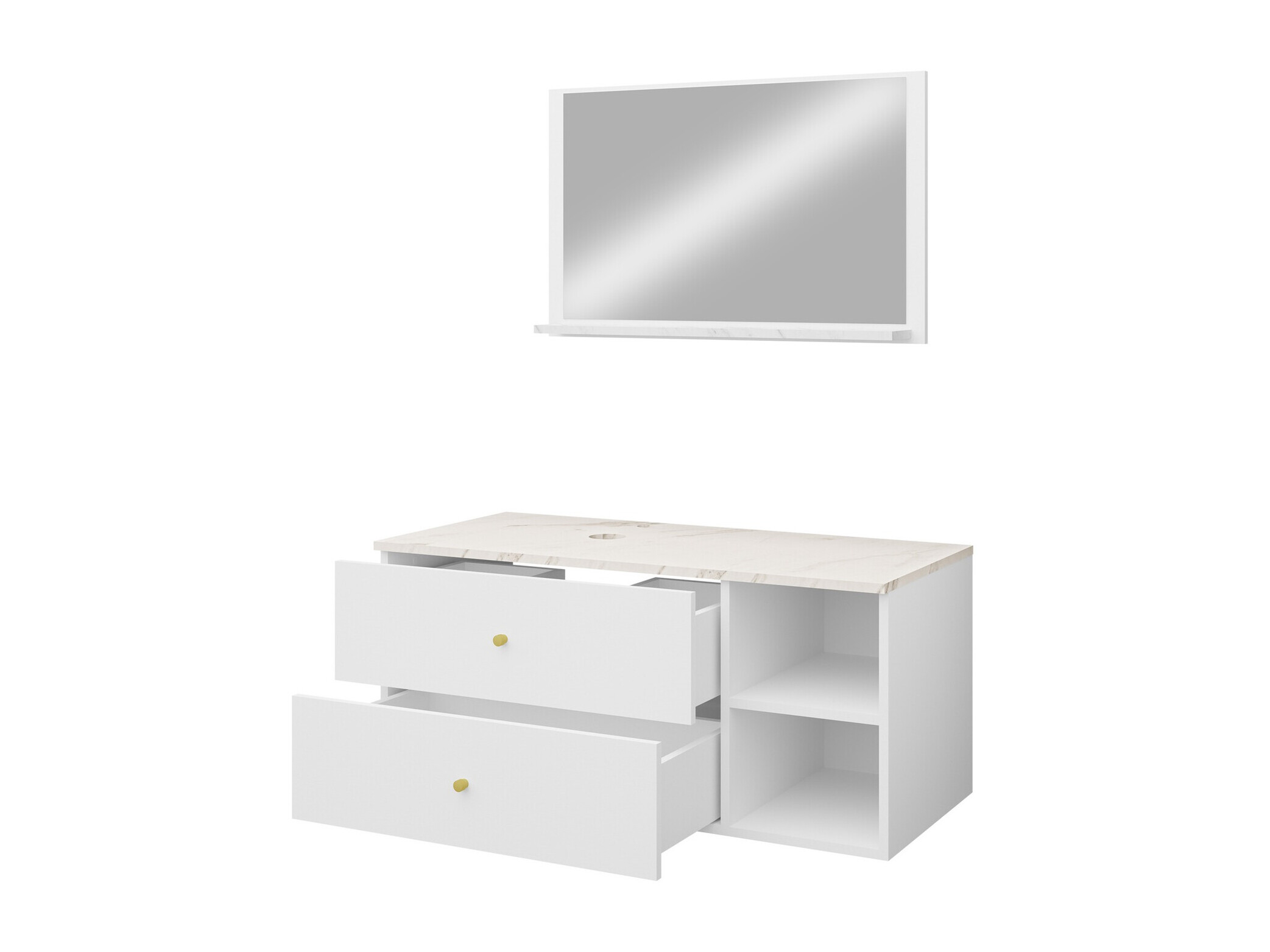 Set za kupatilo Salus I (Orah + Beli mermer)