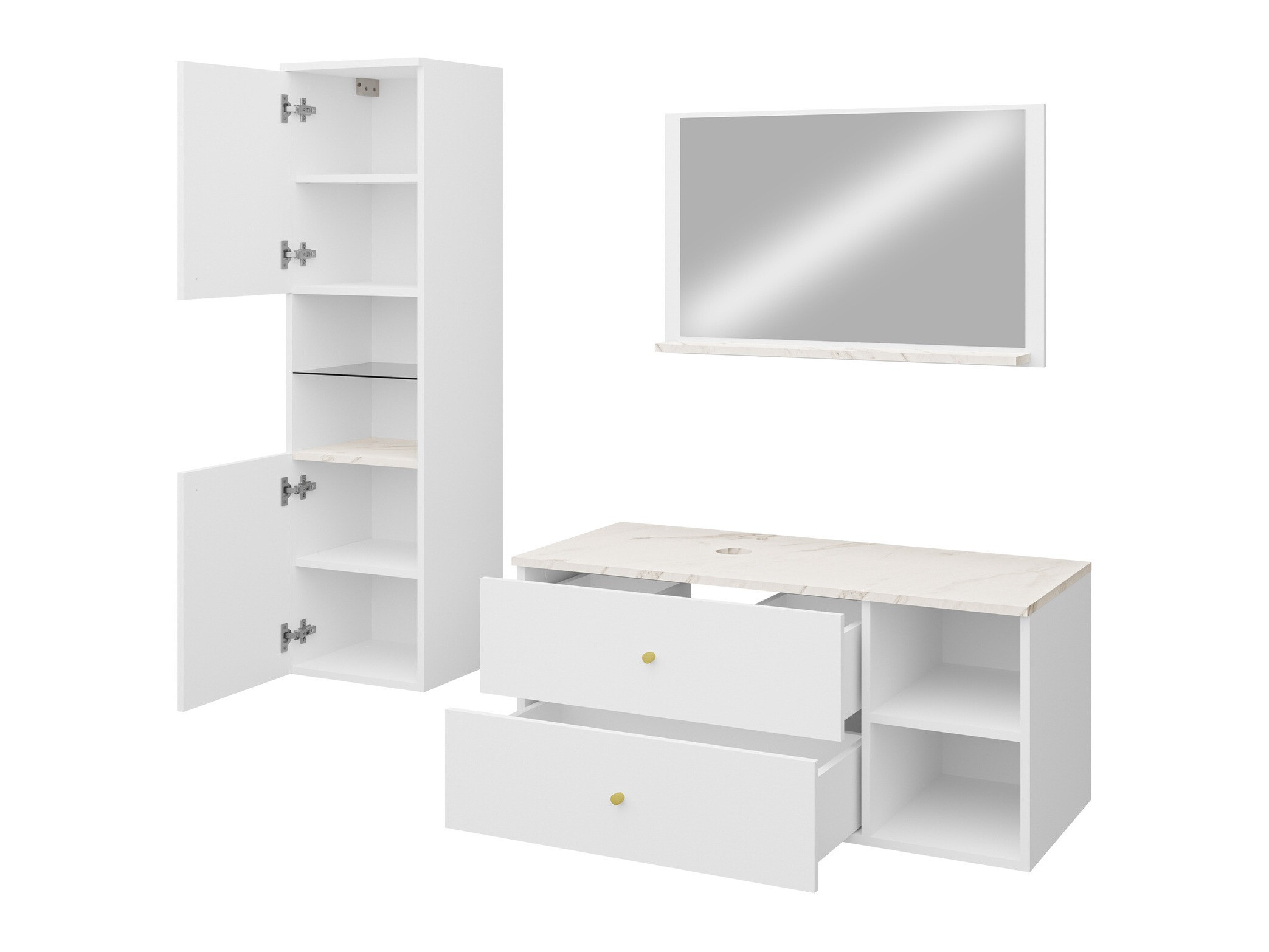 Set za kupatilo Salus II (Crno + Crni mermer)