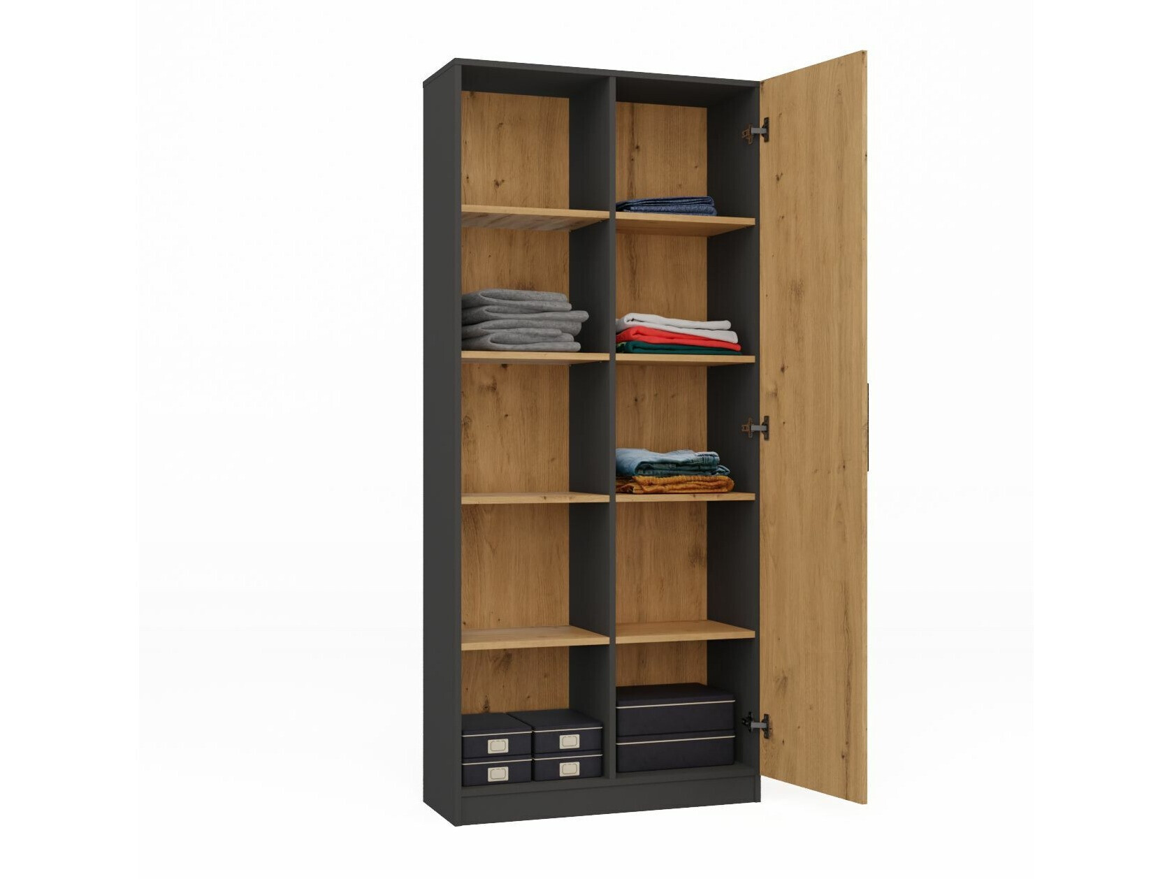 Polica Elbvelu 122 (Antracit + Artisan hrast)