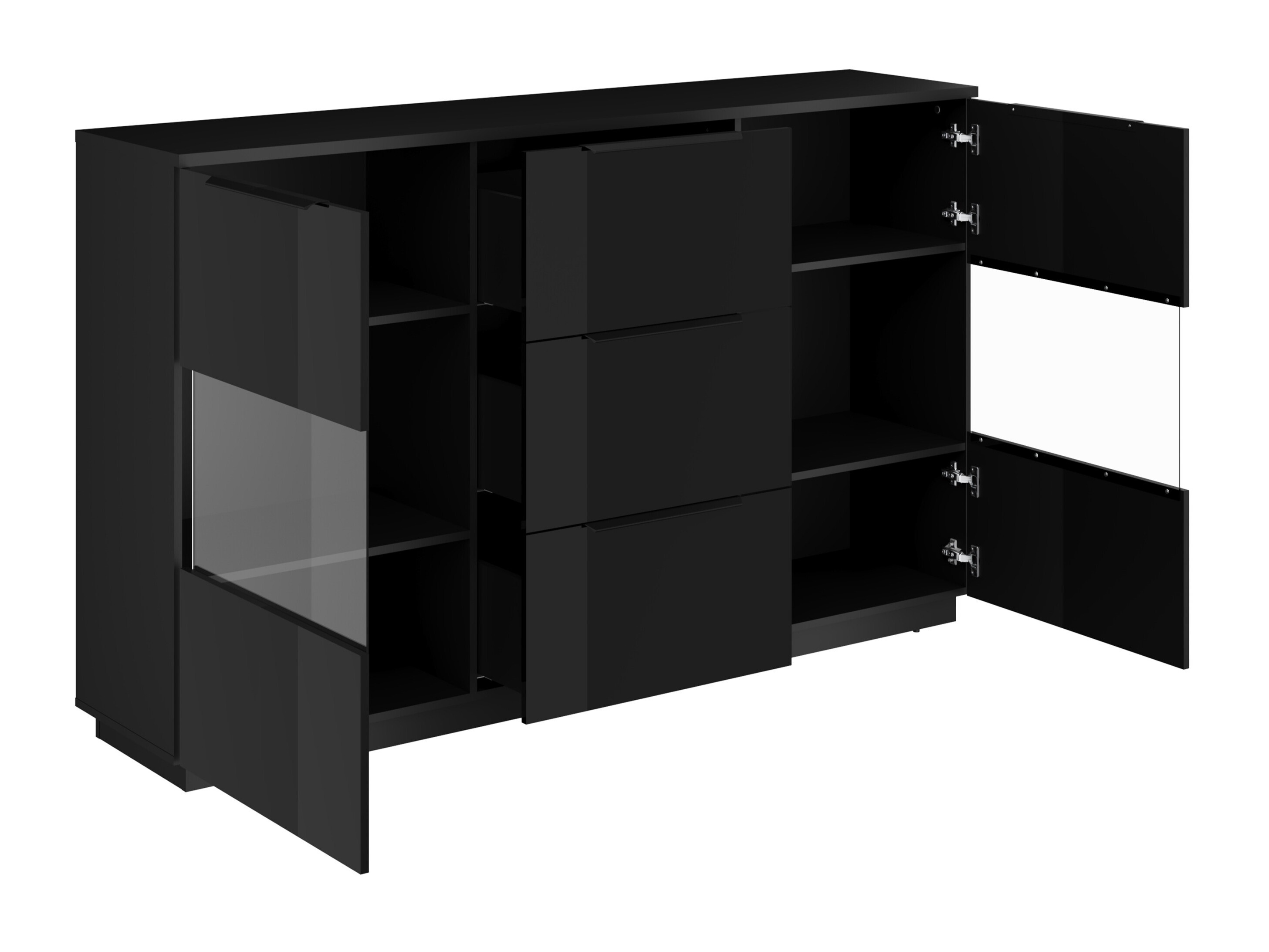 Komoda Talevaro 105 (Crno + Sjajno crna)