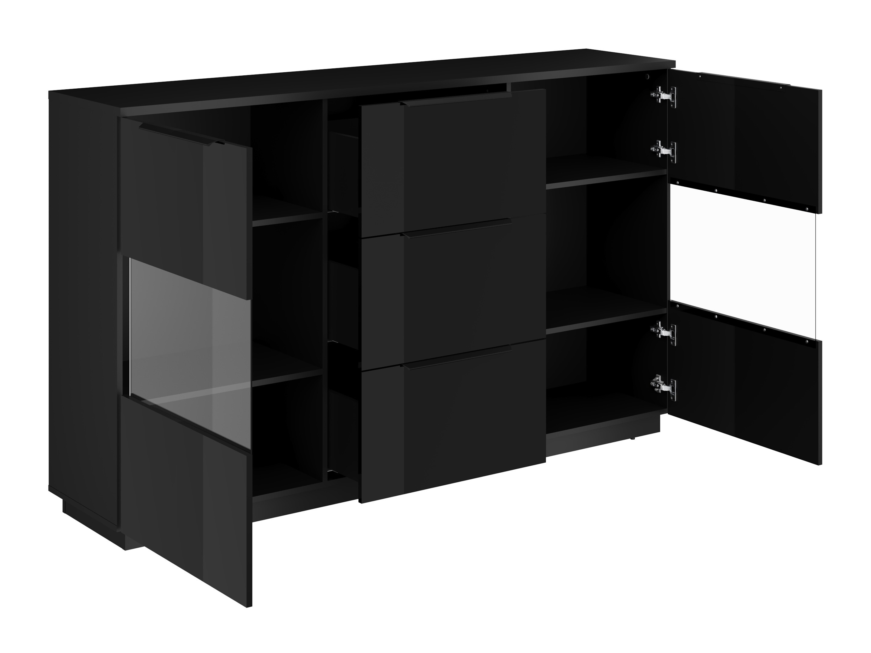 Komoda Talevaro 105 (Crno + Sjajno crna)