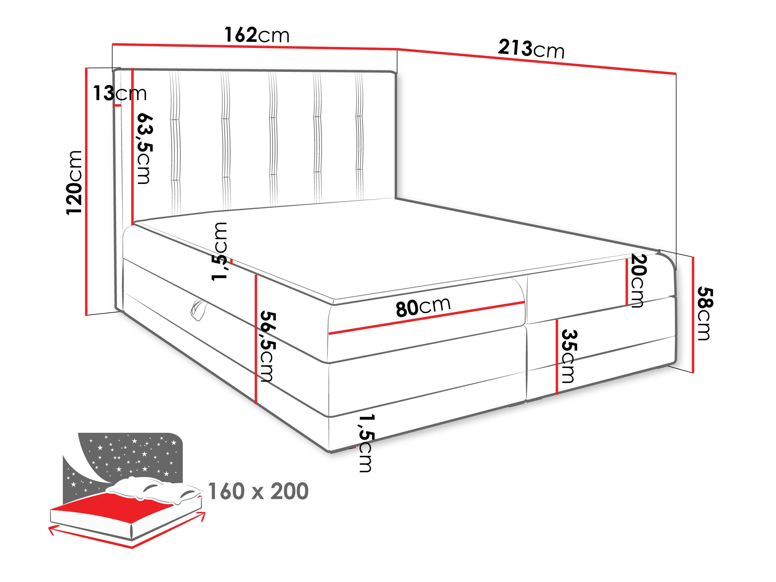 Boxspring krevet Villa (Kameleon 9 + Kameleon 29)