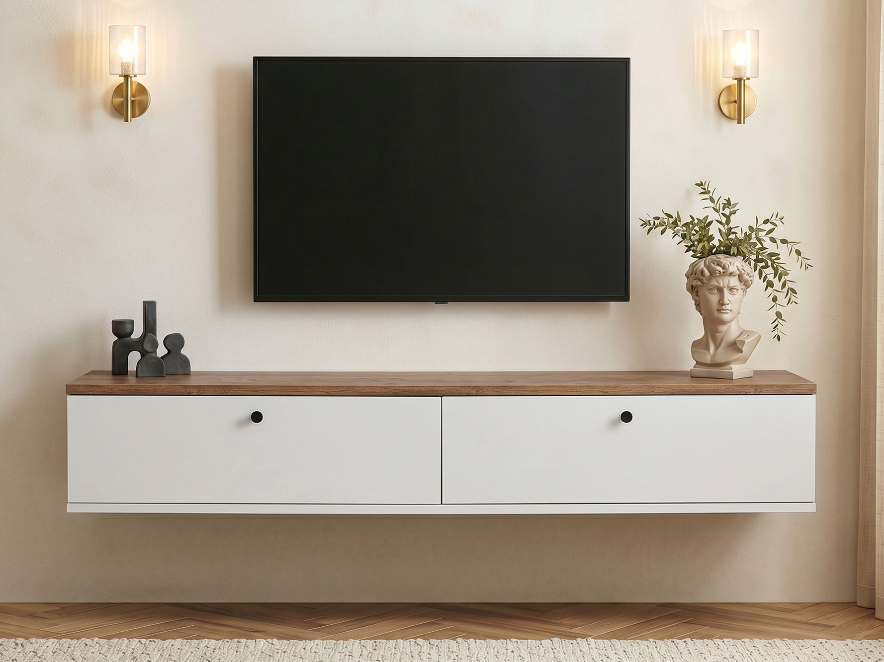 TV komoda Novato 173 (Belo + Bor)