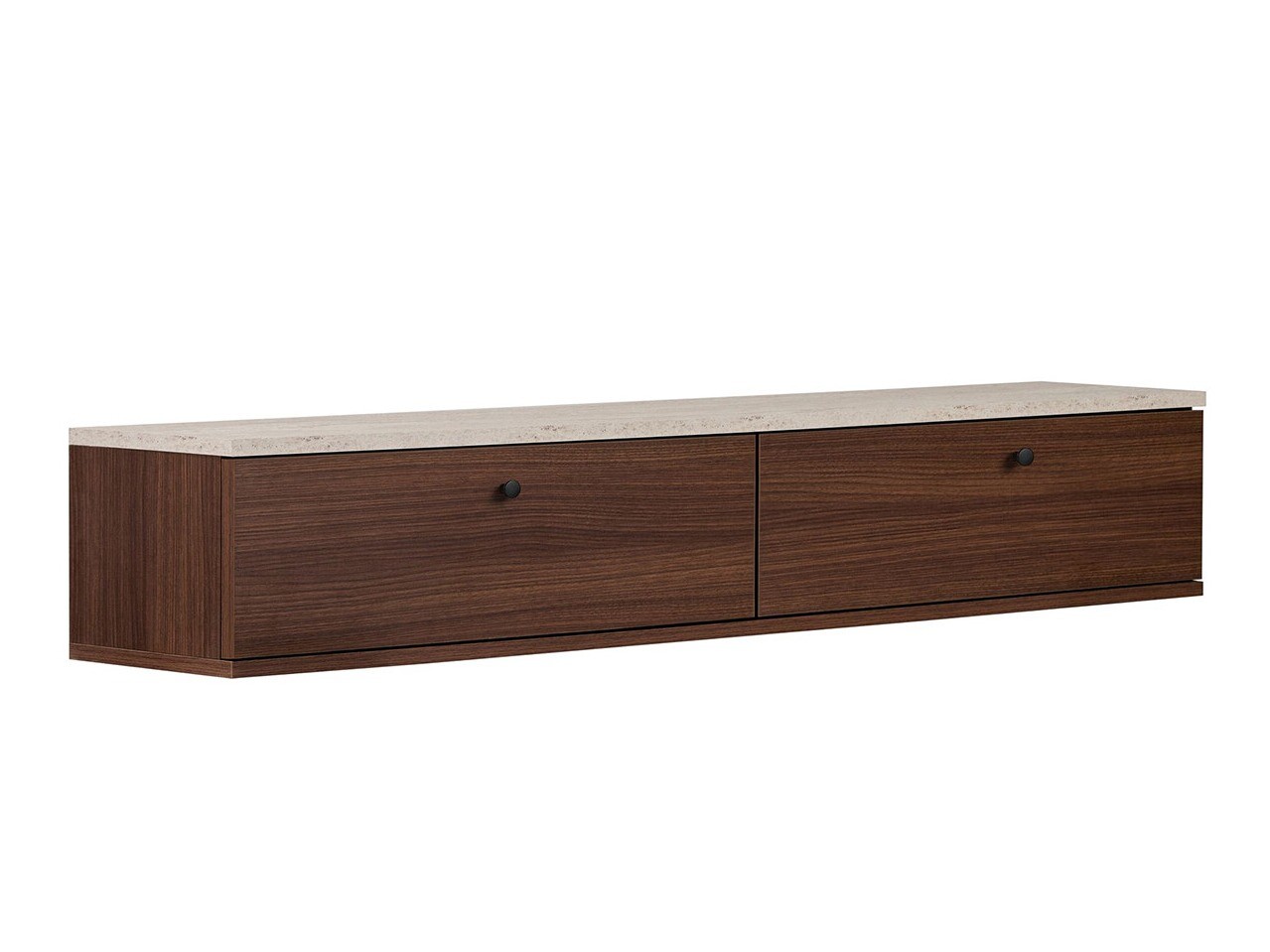 TV komoda Novato 173 (Orah + Svetli travertin)