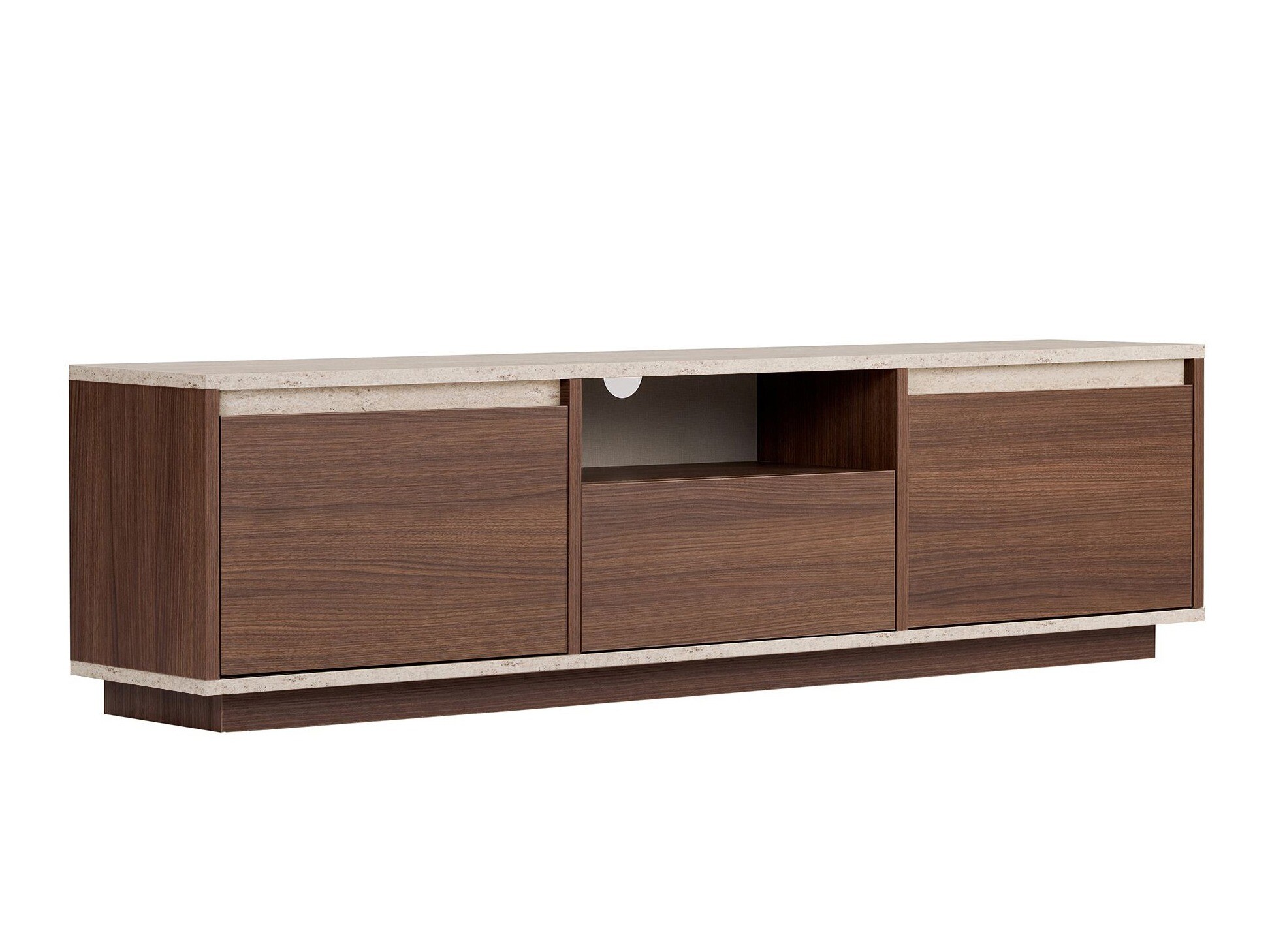 TV komoda Novato 167 (Orah + Svetli travertin)